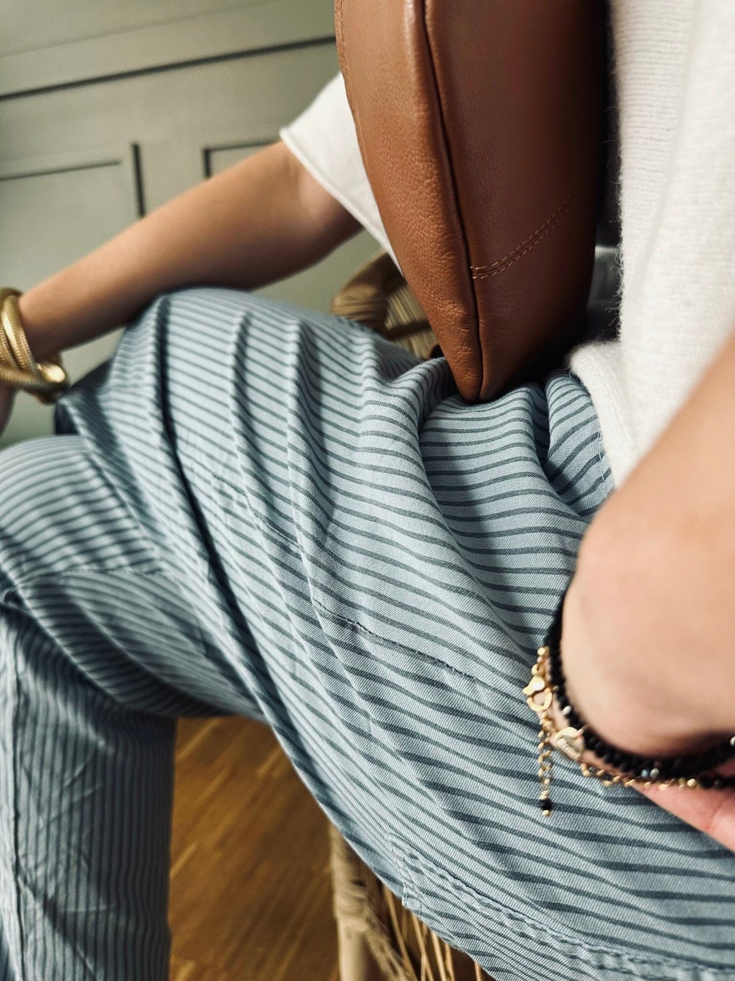 Bukser soft jeans med strib - VIAMAJA.DK