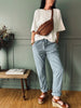 Byxor soft jeans med rand