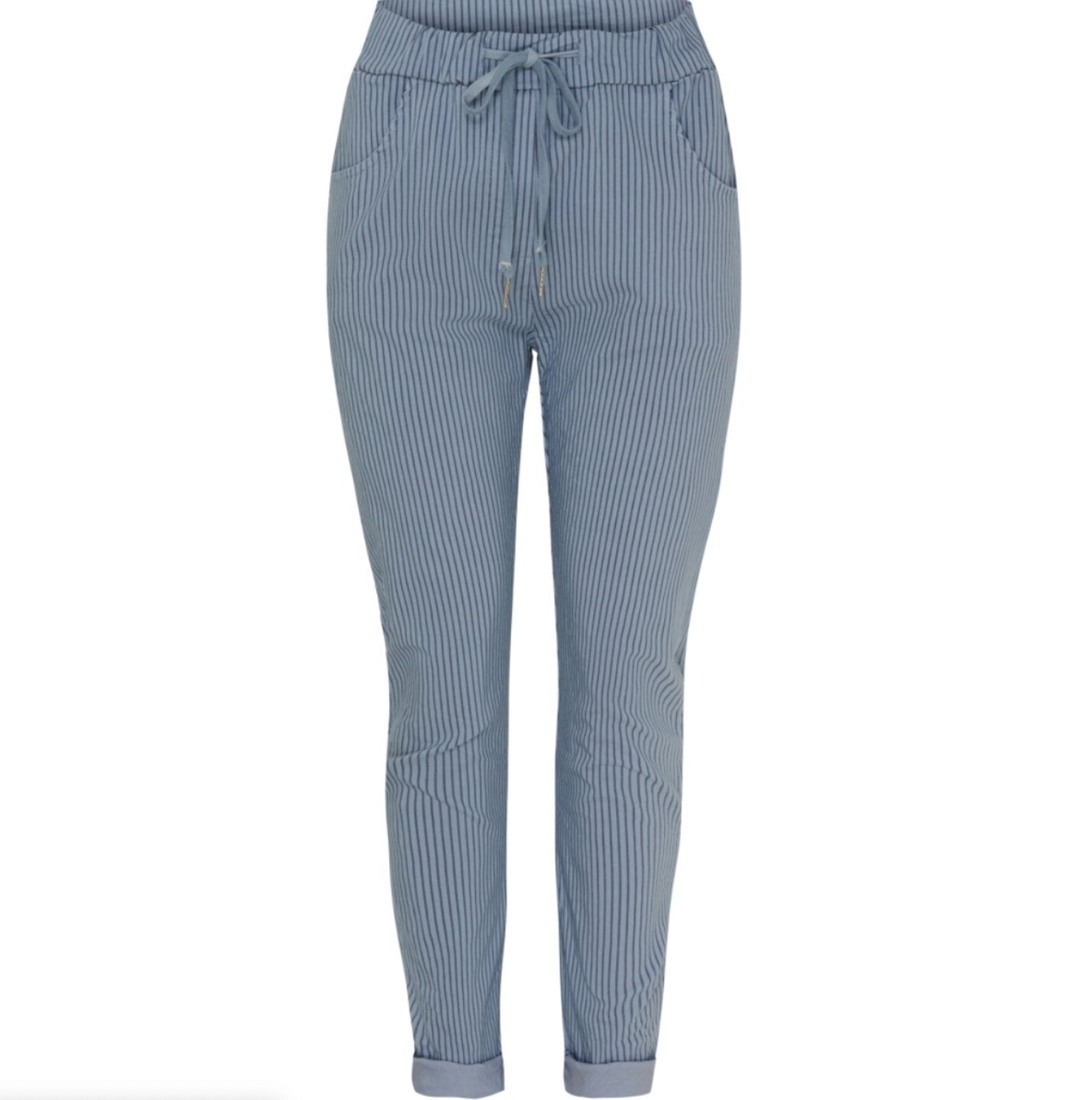 Bukser soft jeans med strib - VIAMAJA.DK