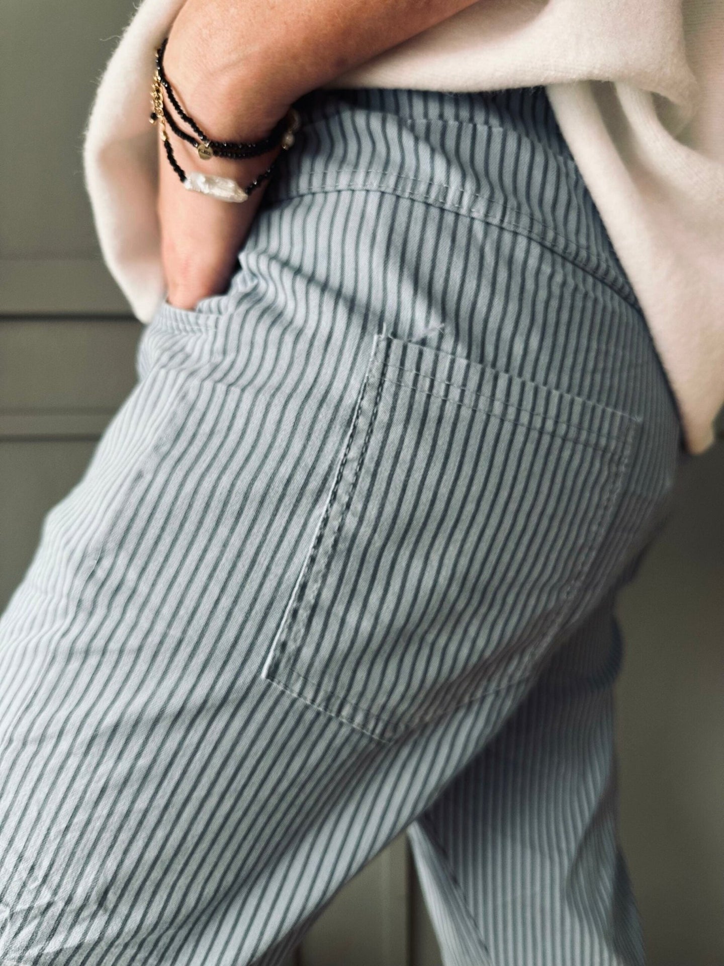 Bukser soft jeans med strib - VIAMAJA.DK