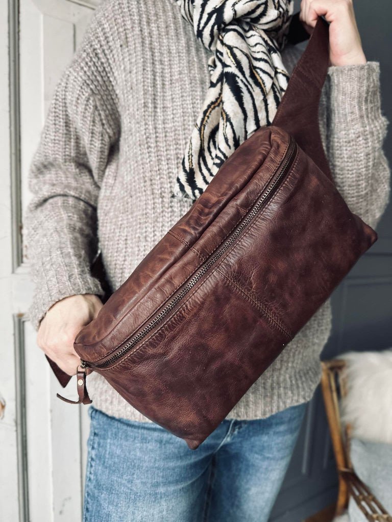 Bumbag Big Leather - Dark cognac - VIAMAJA