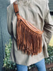 Bumbag COW Cognac med fransar