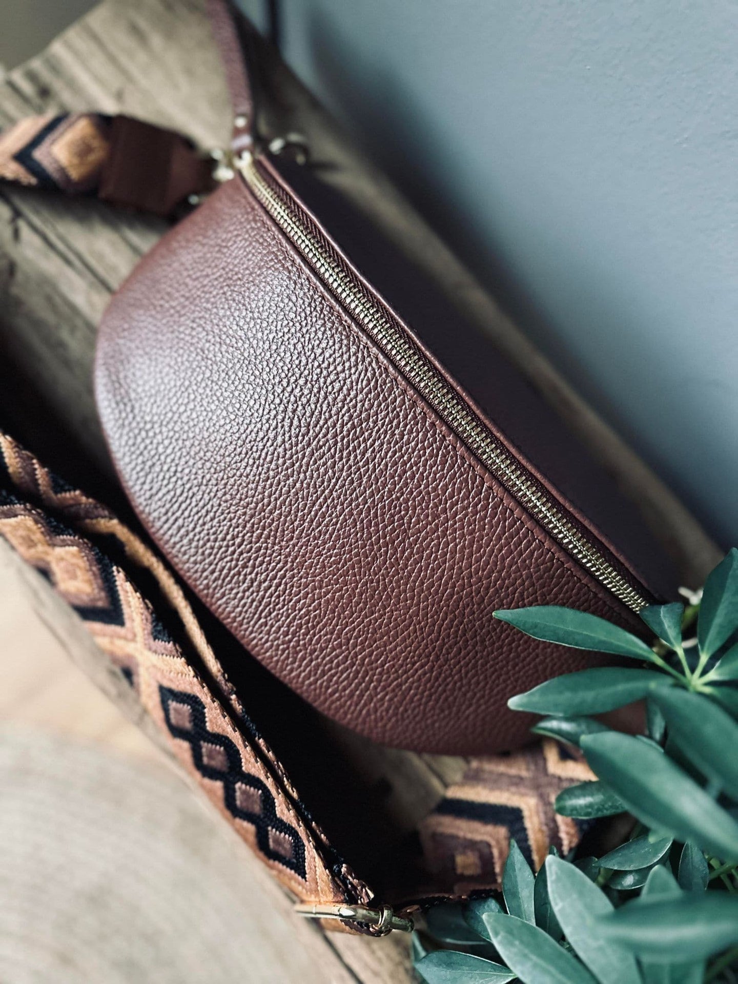 Bumbag med luxrem - Dark brown - VIAMAJA.DK