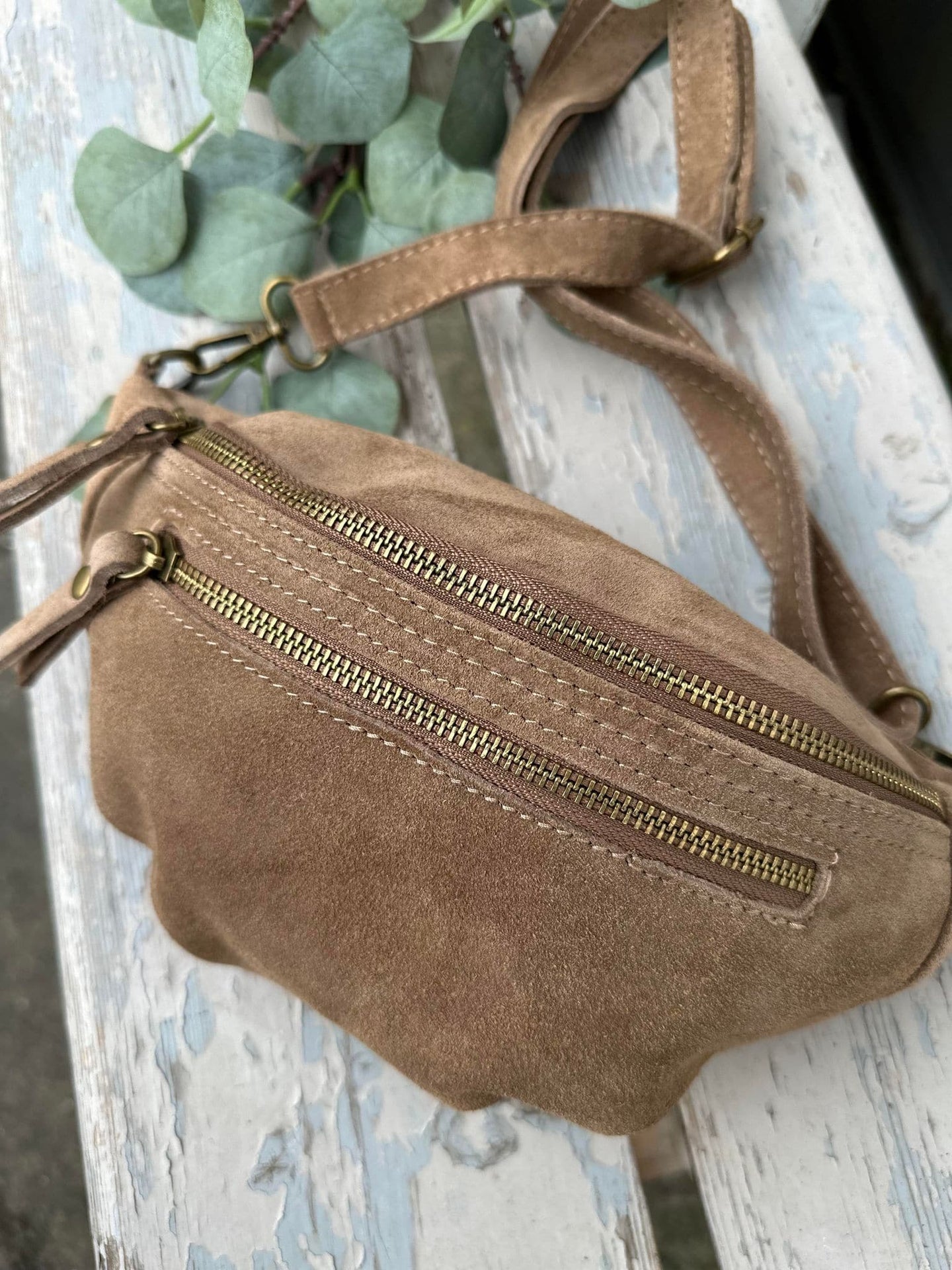 Bumbag Ruskind Beige - VIAMAJA.DK