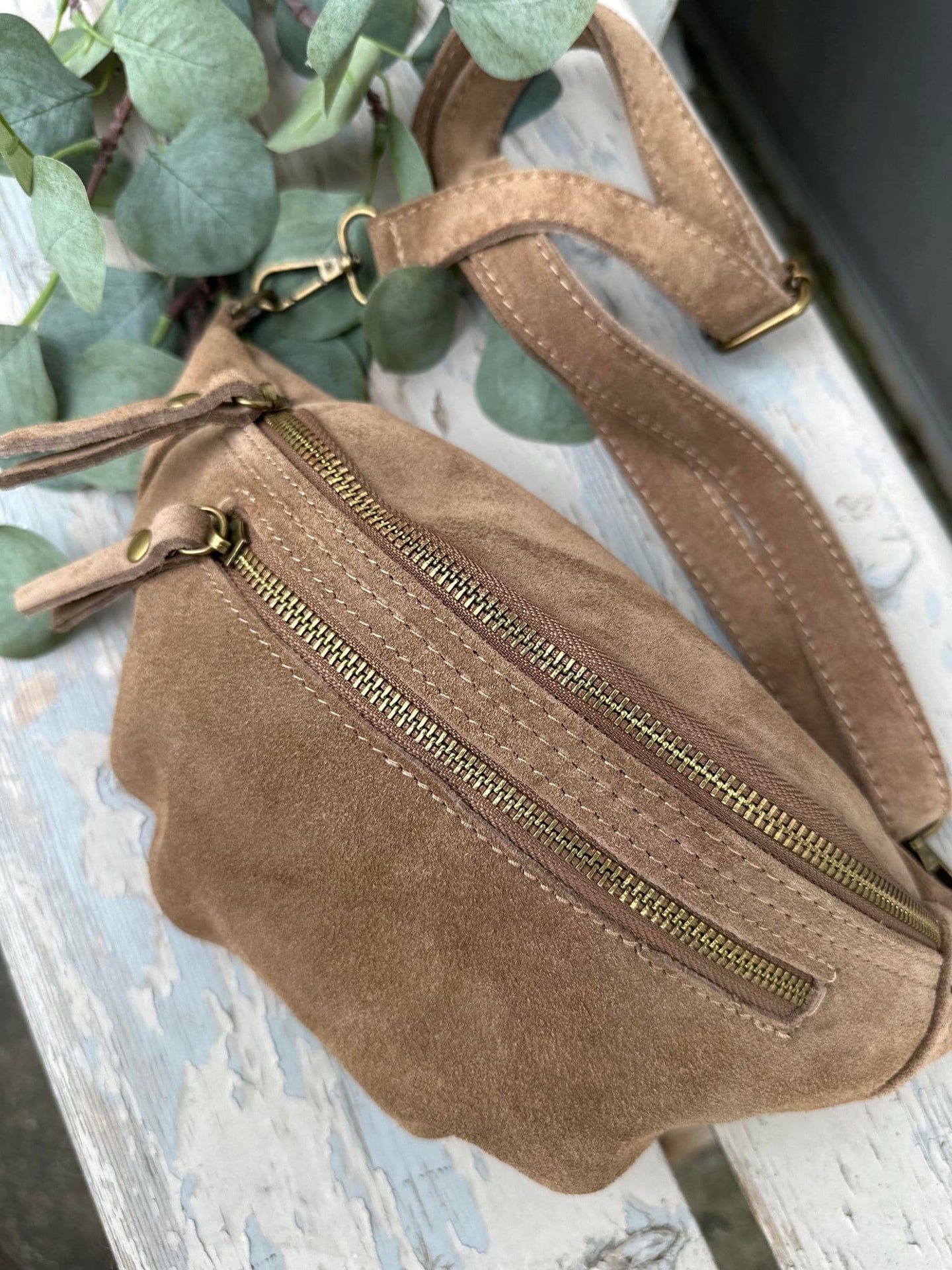 Bumbag Ruskind Beige - VIAMAJA.DK
