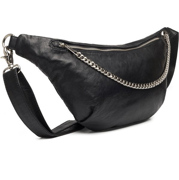 Bumbag Trendy black leather - VIAMAJA