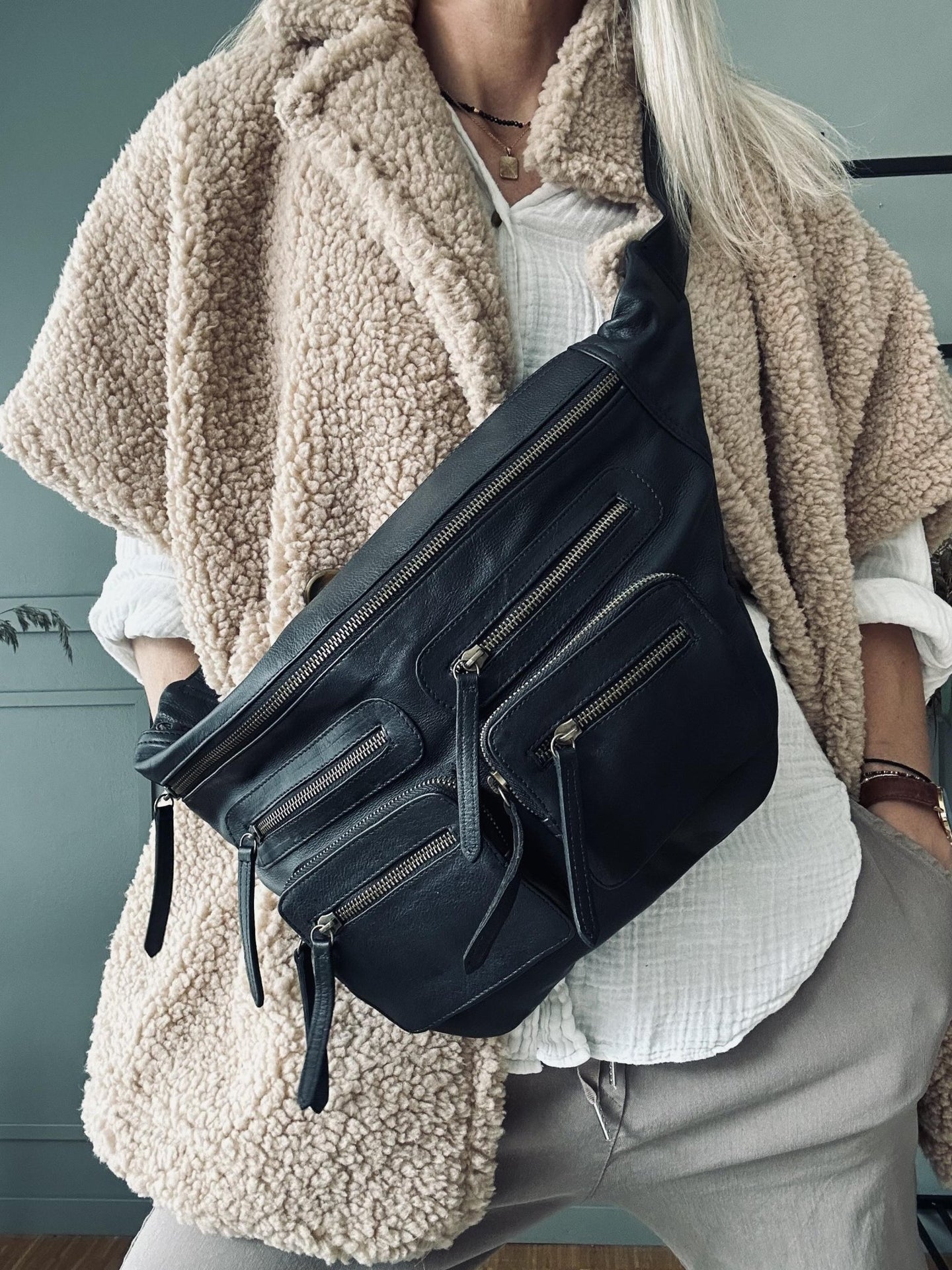 Bumbag XL Raw - Black m. Gunmetal - VIAMAJA.DK