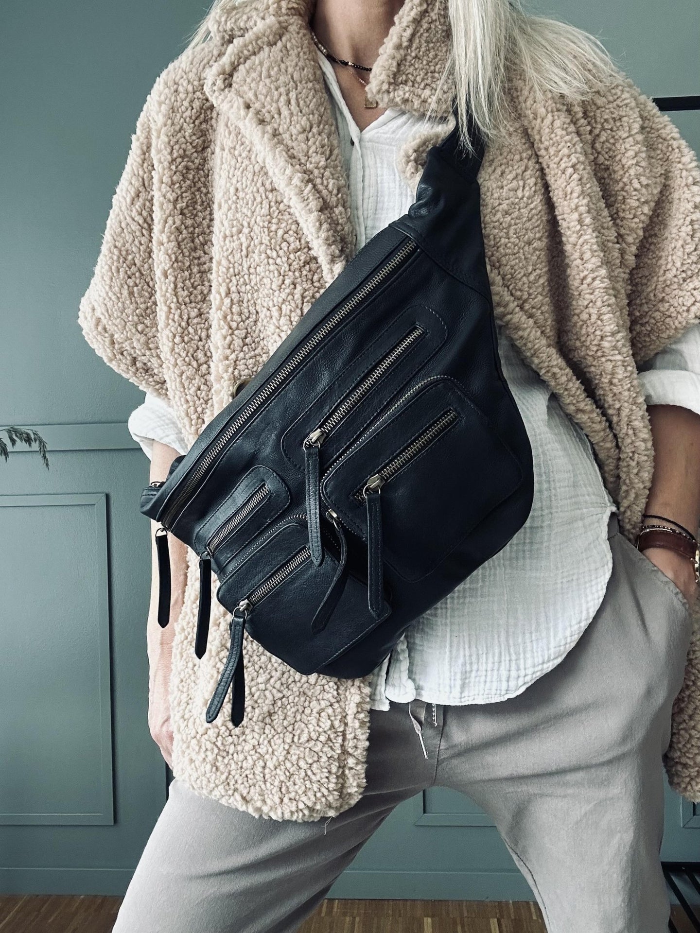 Bumbag XL Raw - Black m. Gunmetal - VIAMAJA.DK