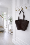 Shopper croco i skinn - Brown