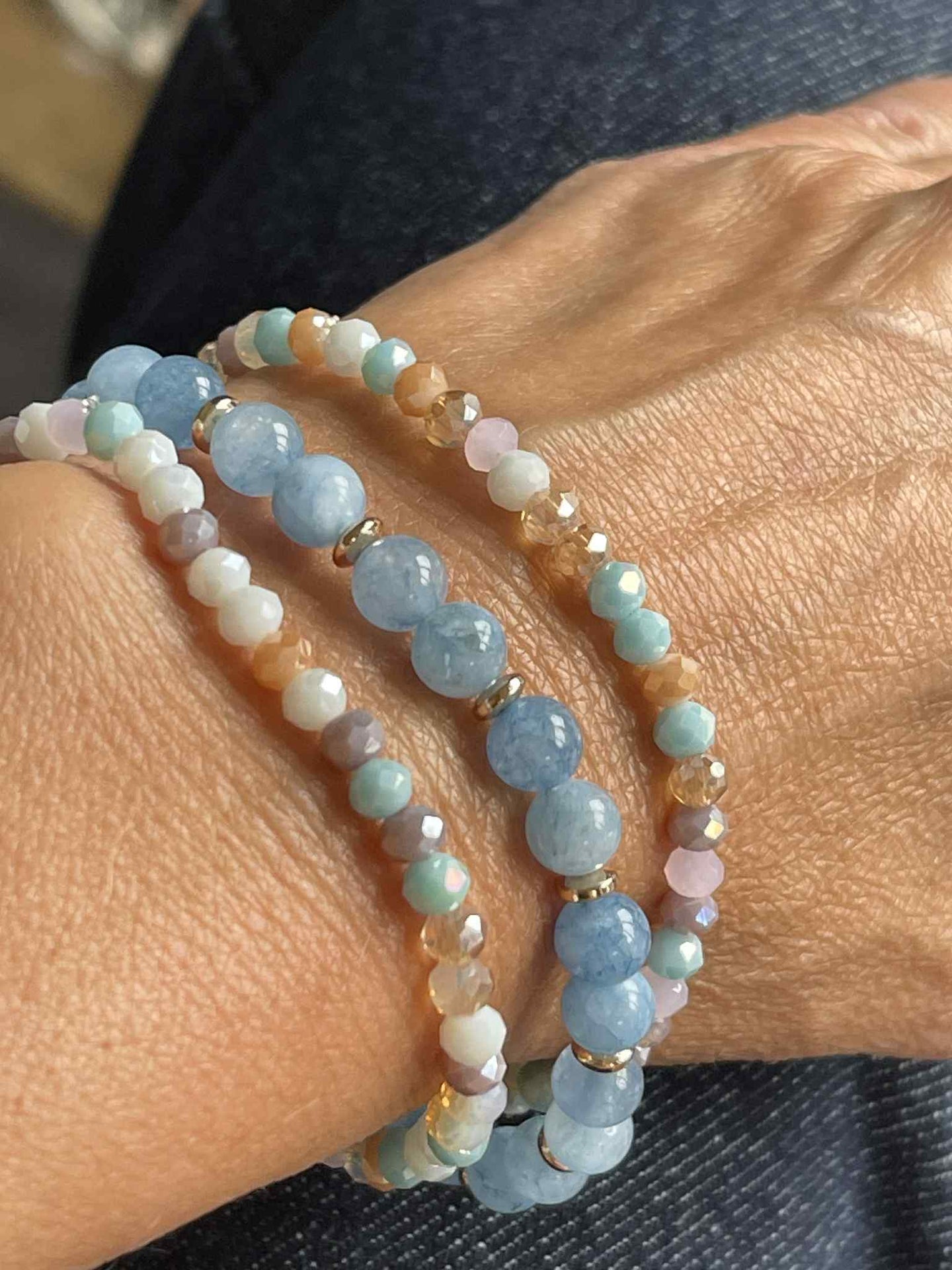 Armband Luna Soft blue – Set med 3 st