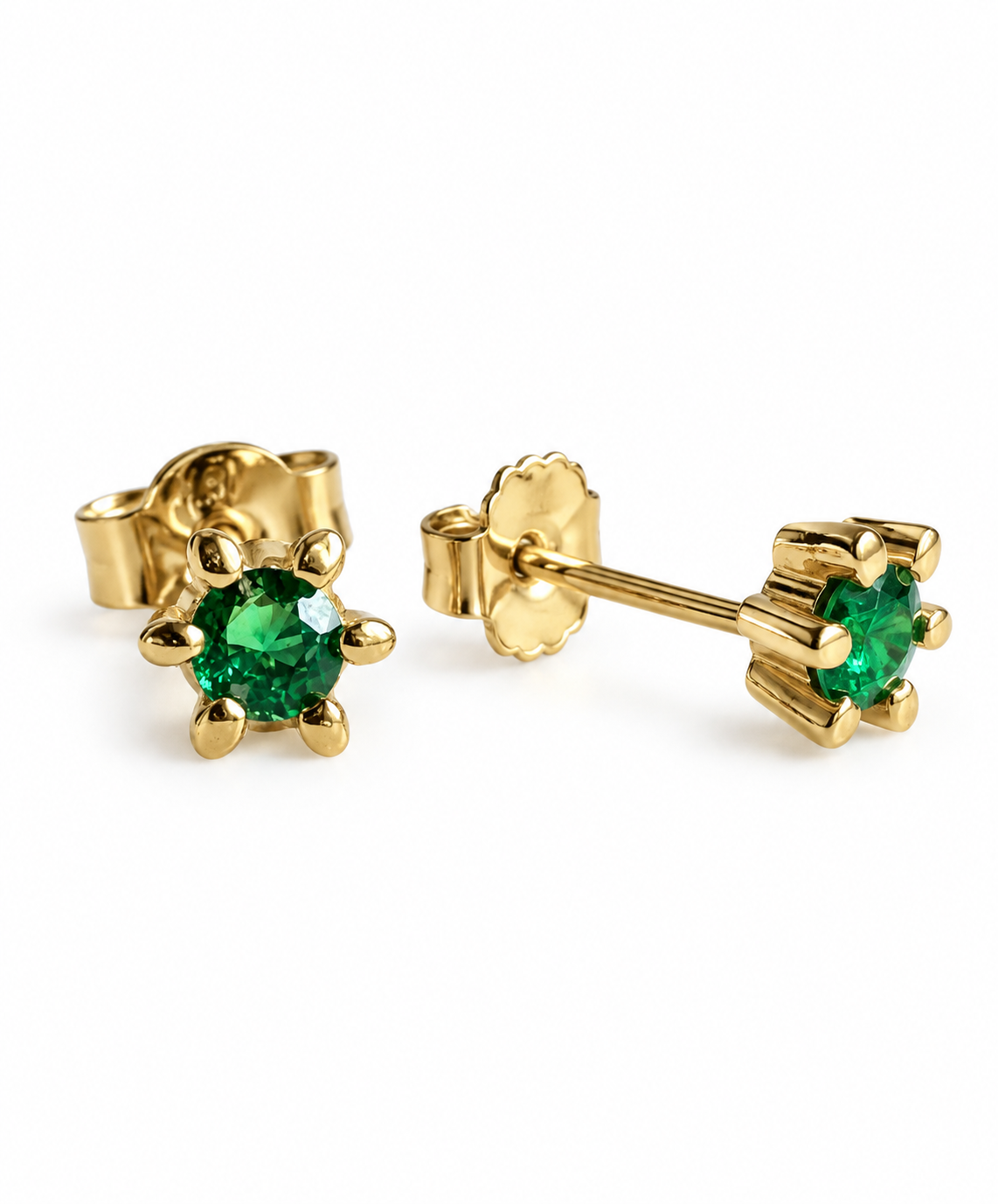 Öronstift GIA EMERALD 18K förgyllda