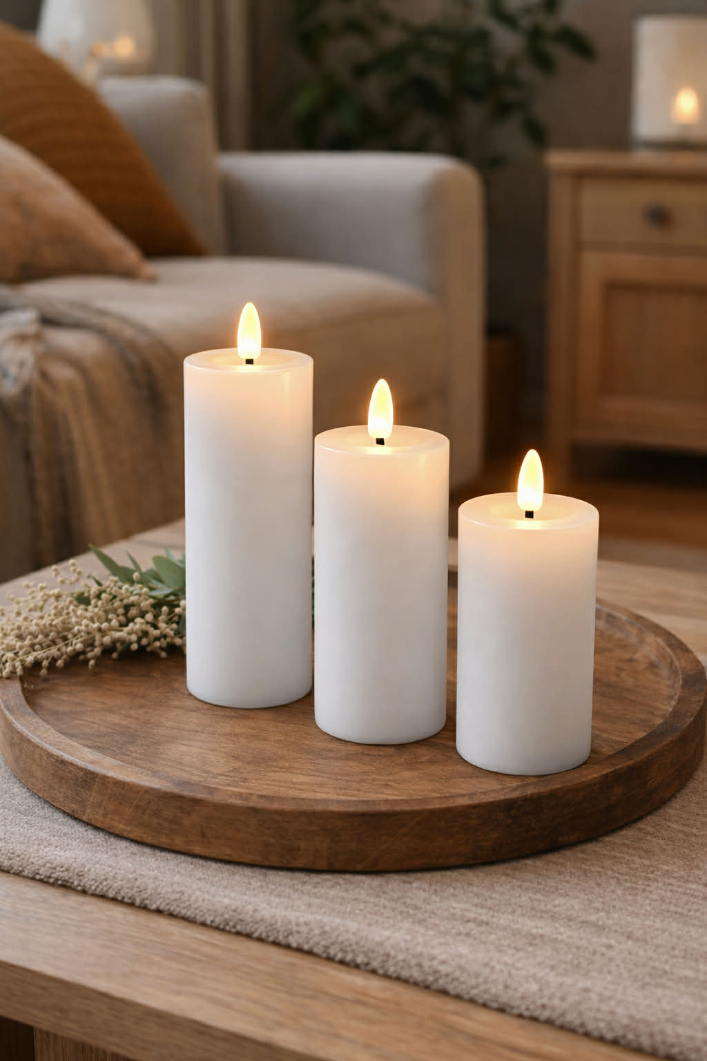 Blockljus Vit - Flera storlekar