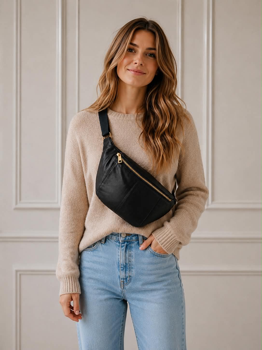 Bumbag JUNE - Svart / Guld