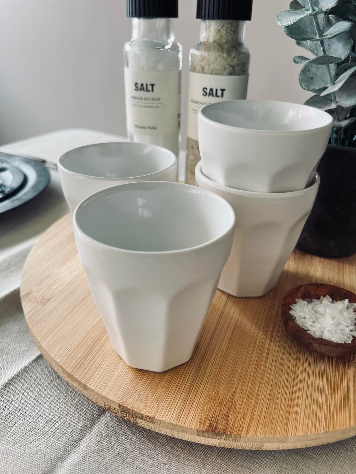 Cafe´ krus 250 ml - Hvid porcelæn 4 stk - VIAMAJA.DK