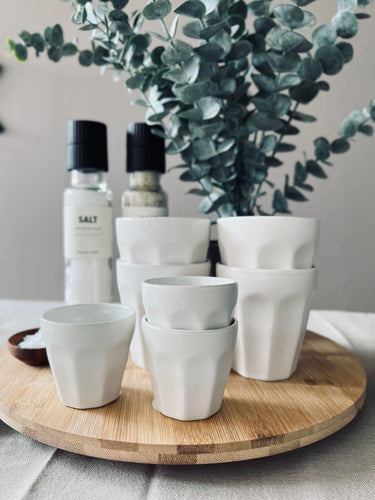 Cafe´ krus 330 ml - Hvid porcelæn 4 stk - VIAMAJA.DK