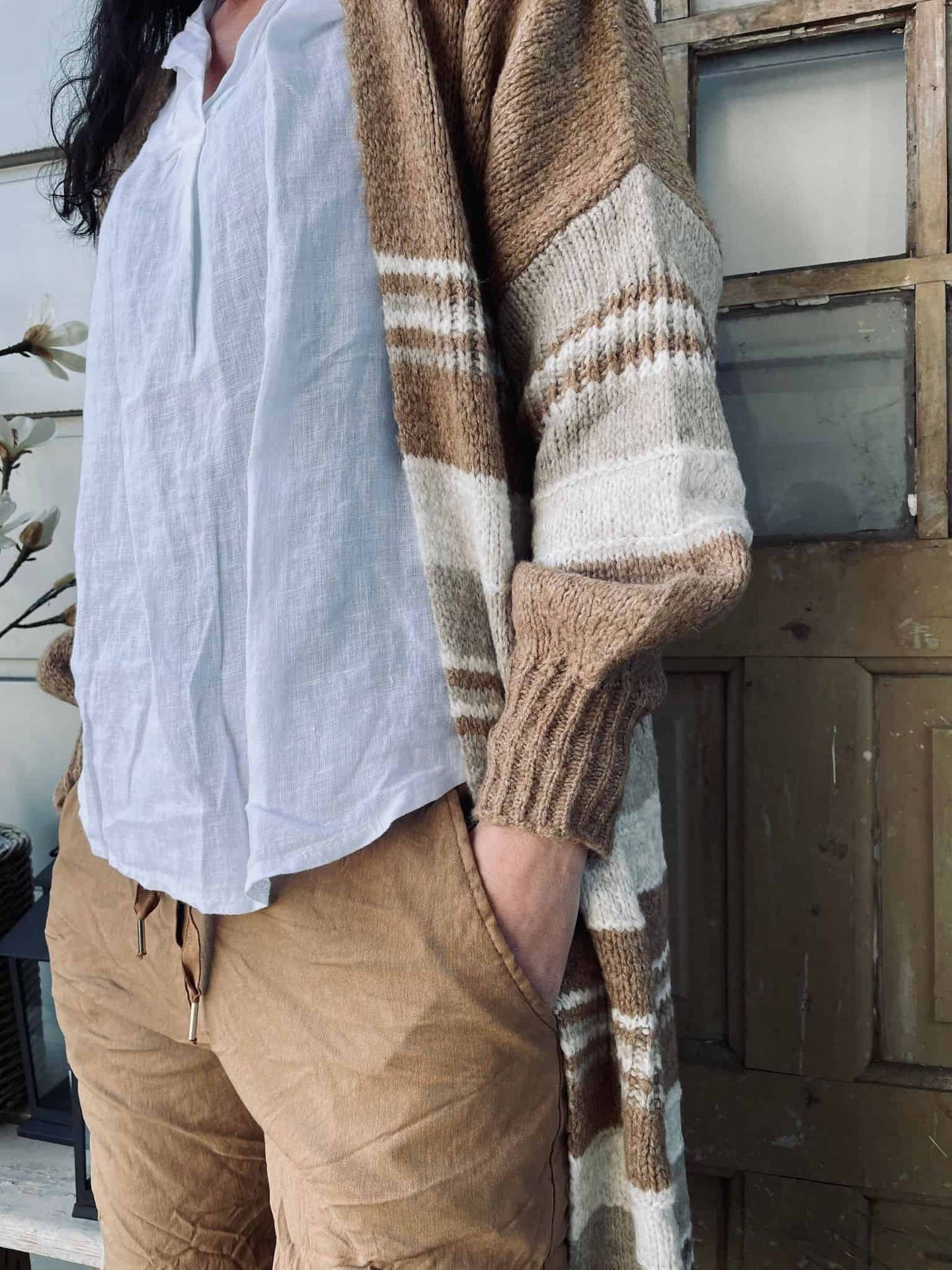 Cardigan Alma Camel - VIAMAJA.DK