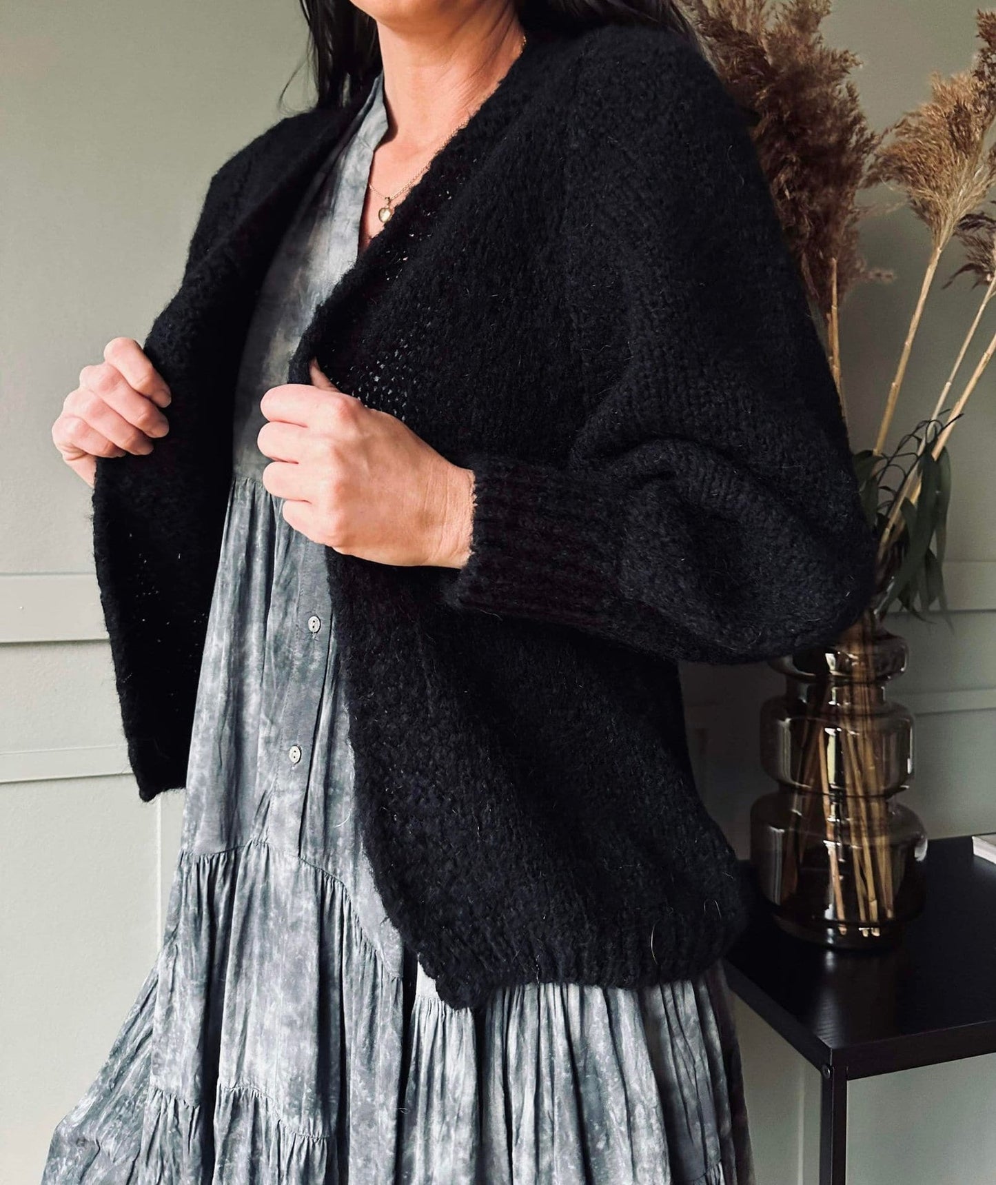 Cardigan Black Mohair mix - VIAMAJA.DK
