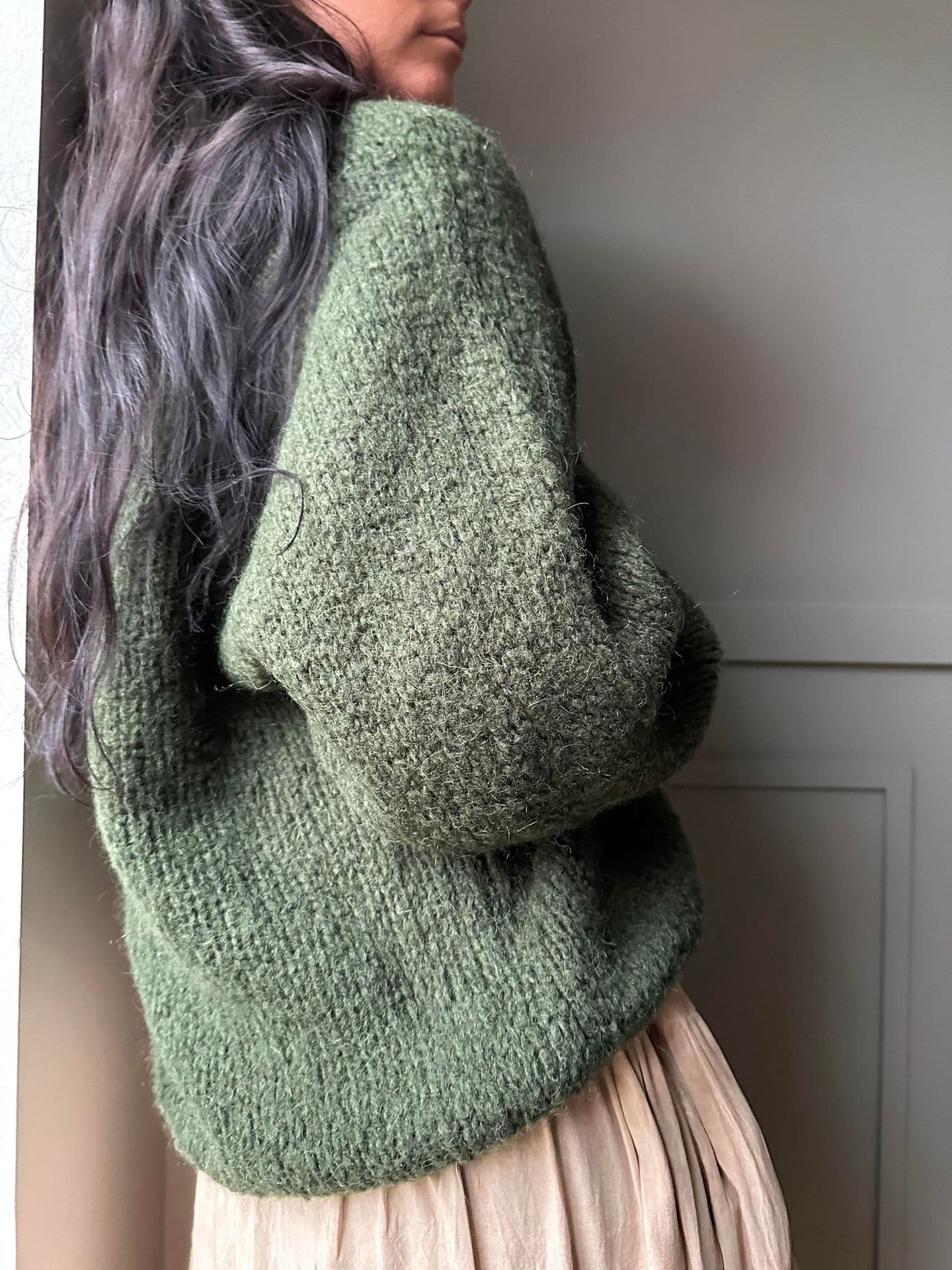 Cardigan Green Mohair mix - VIAMAJA.DK
