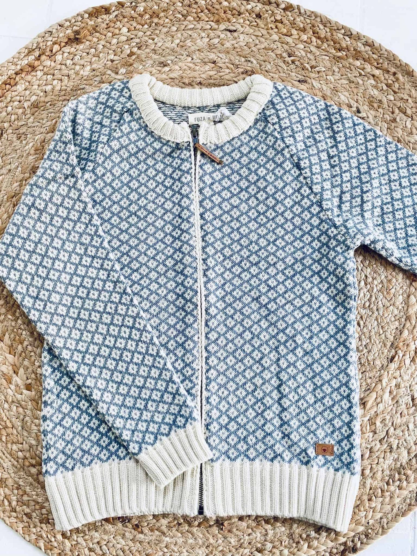 Cardigan i merinould – Iris blue XL - VIAMAJA.DK
