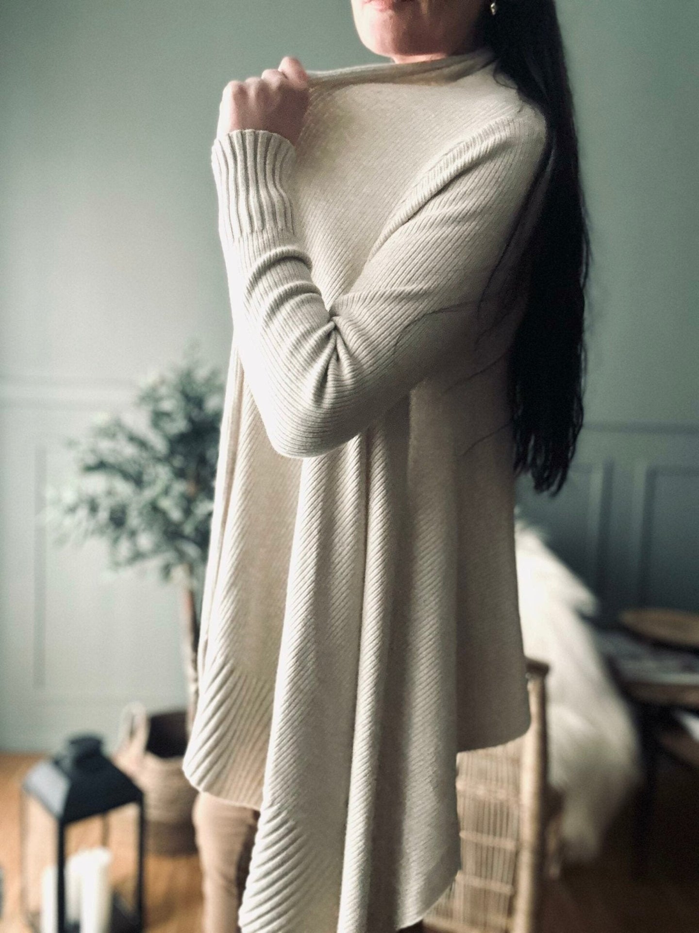 Cardigan Long style – Beige - VIAMAJA.DK
