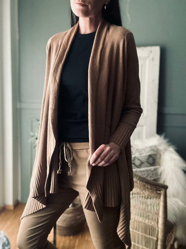 Cardigan Long style – Camel - VIAMAJA.DK