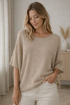 Blus Sia medium beige – Oversize