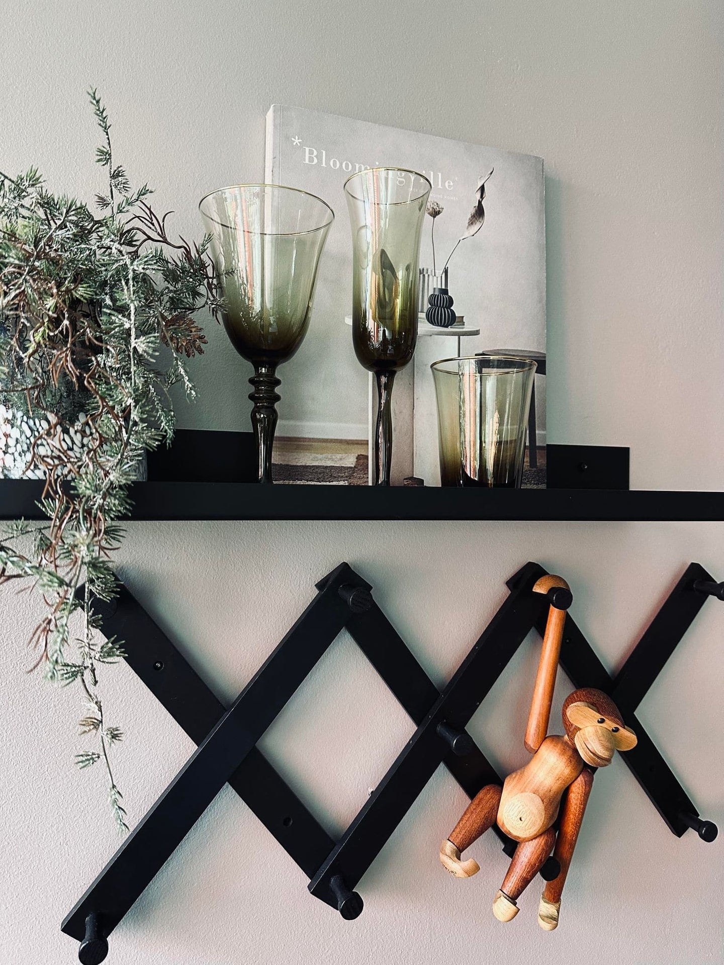Champagneglas - Grøn med guldkant - VIAMAJA.DK