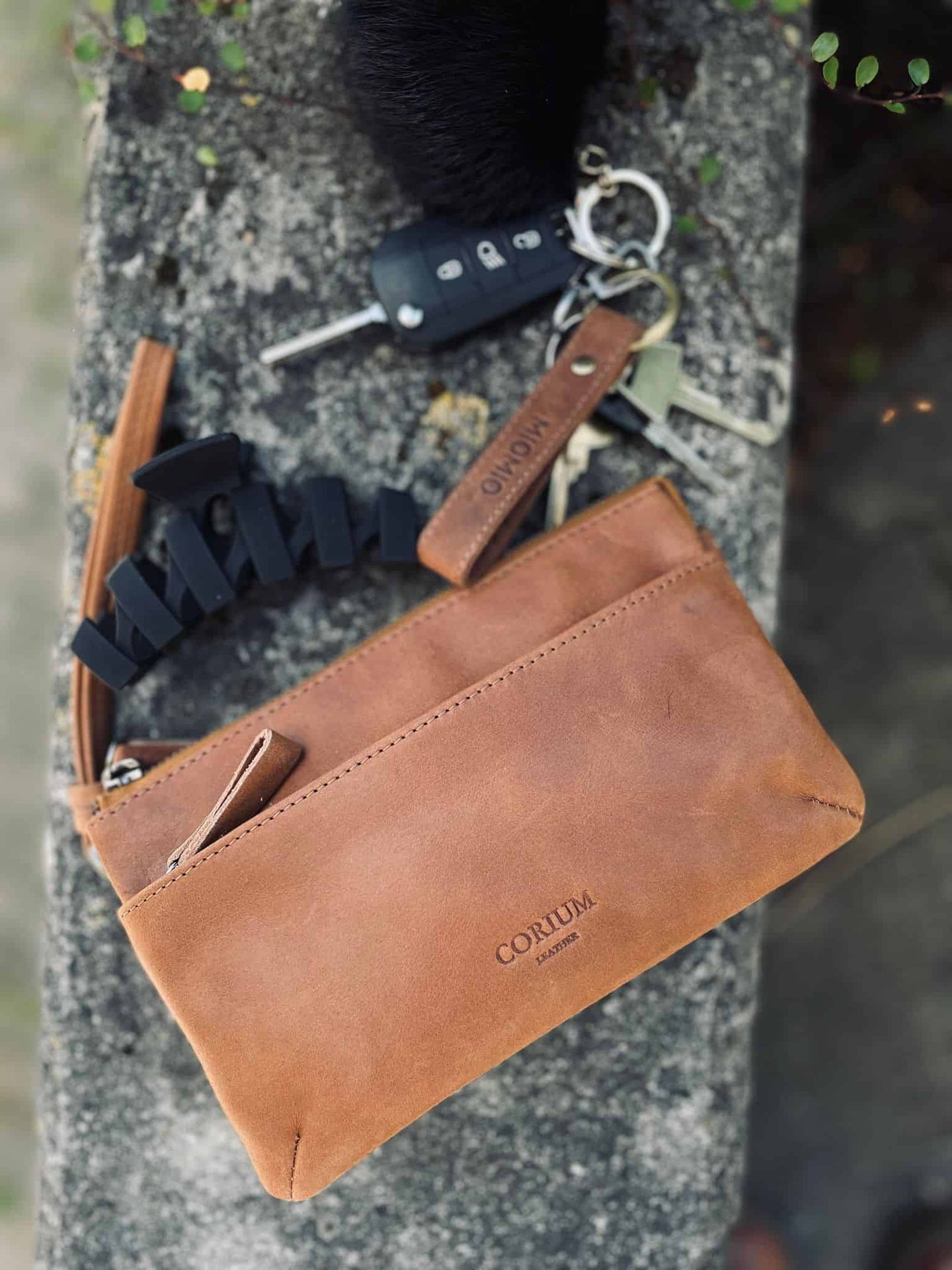 Clutch ASTA m. lang rem & strop, Cognac - VIAMAJA.DK