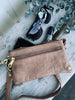 Clutch / läderväska Dark sand
