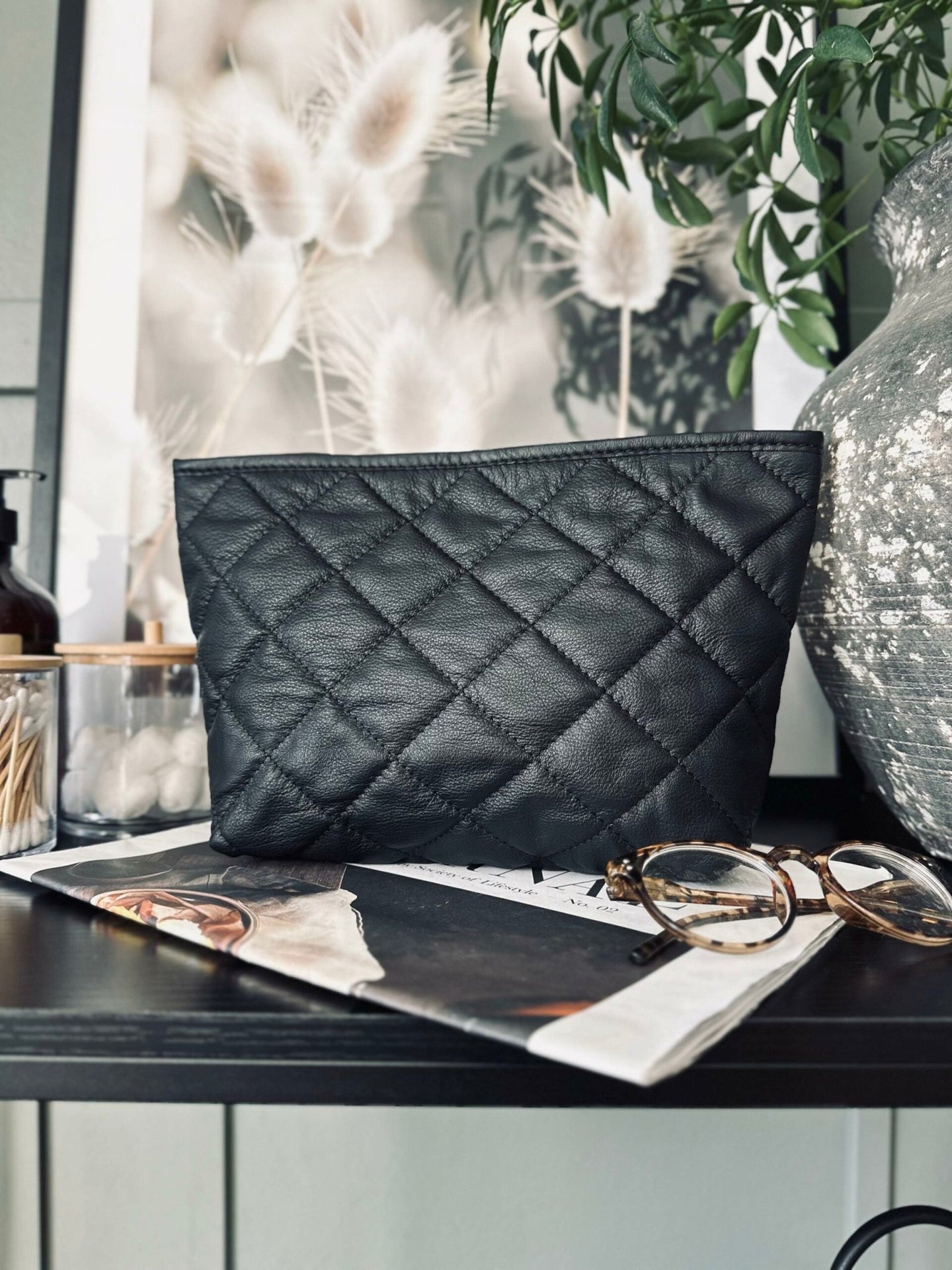 Clutch SOFT LEATHER – Black - VIAMAJA.DK