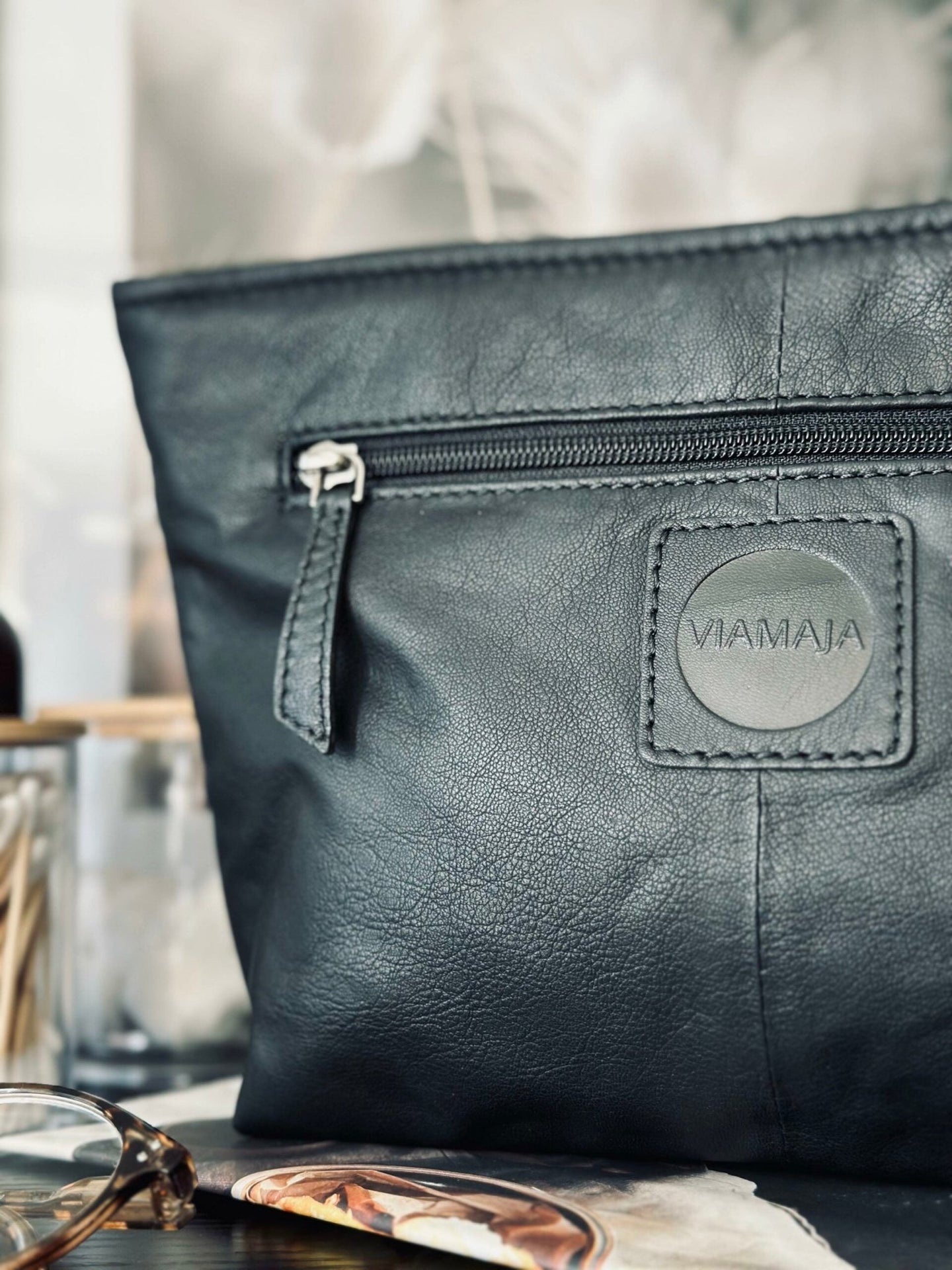 Clutch SOFT LEATHER – Black - VIAMAJA.DK