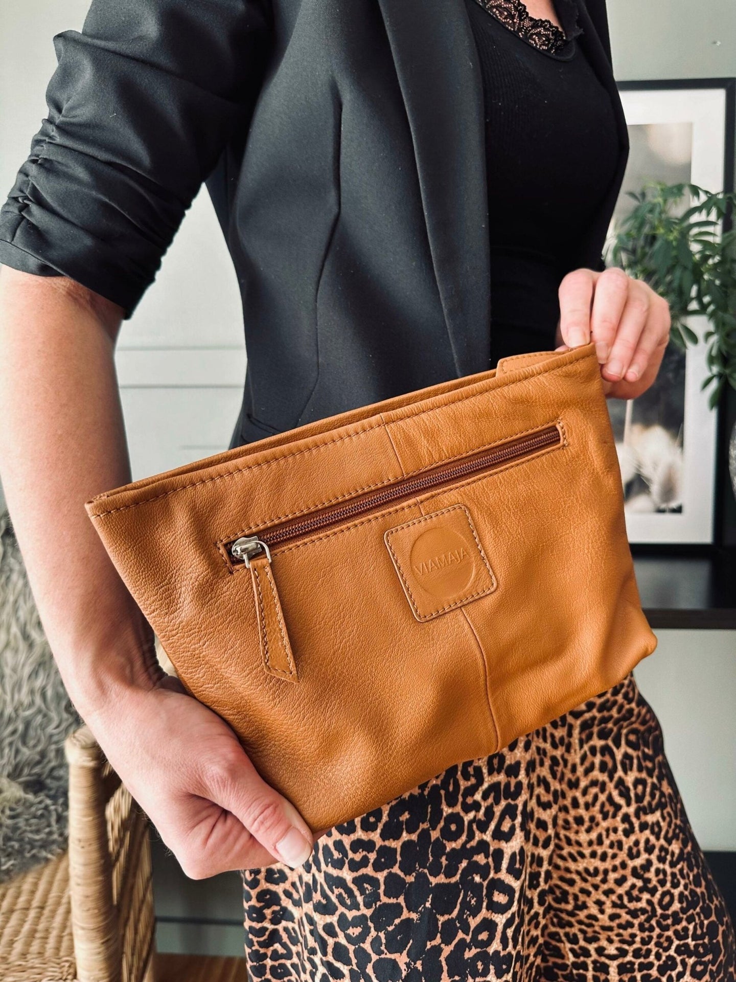 Clutch SOFT LEATHER – Cognac - VIAMAJA.DK
