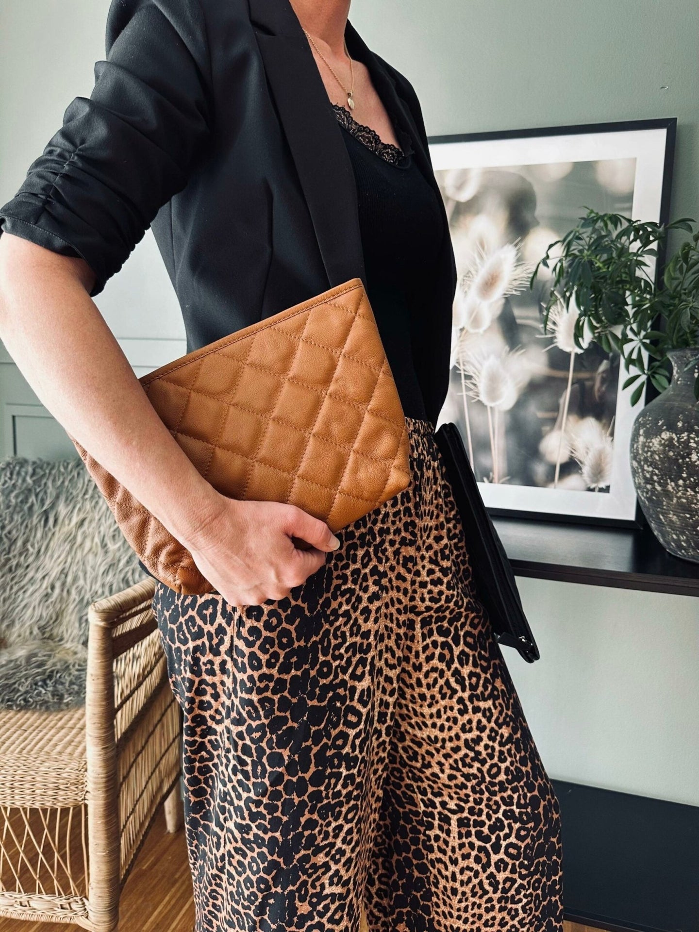 Clutch SOFT LEATHER – Cognac - VIAMAJA.DK