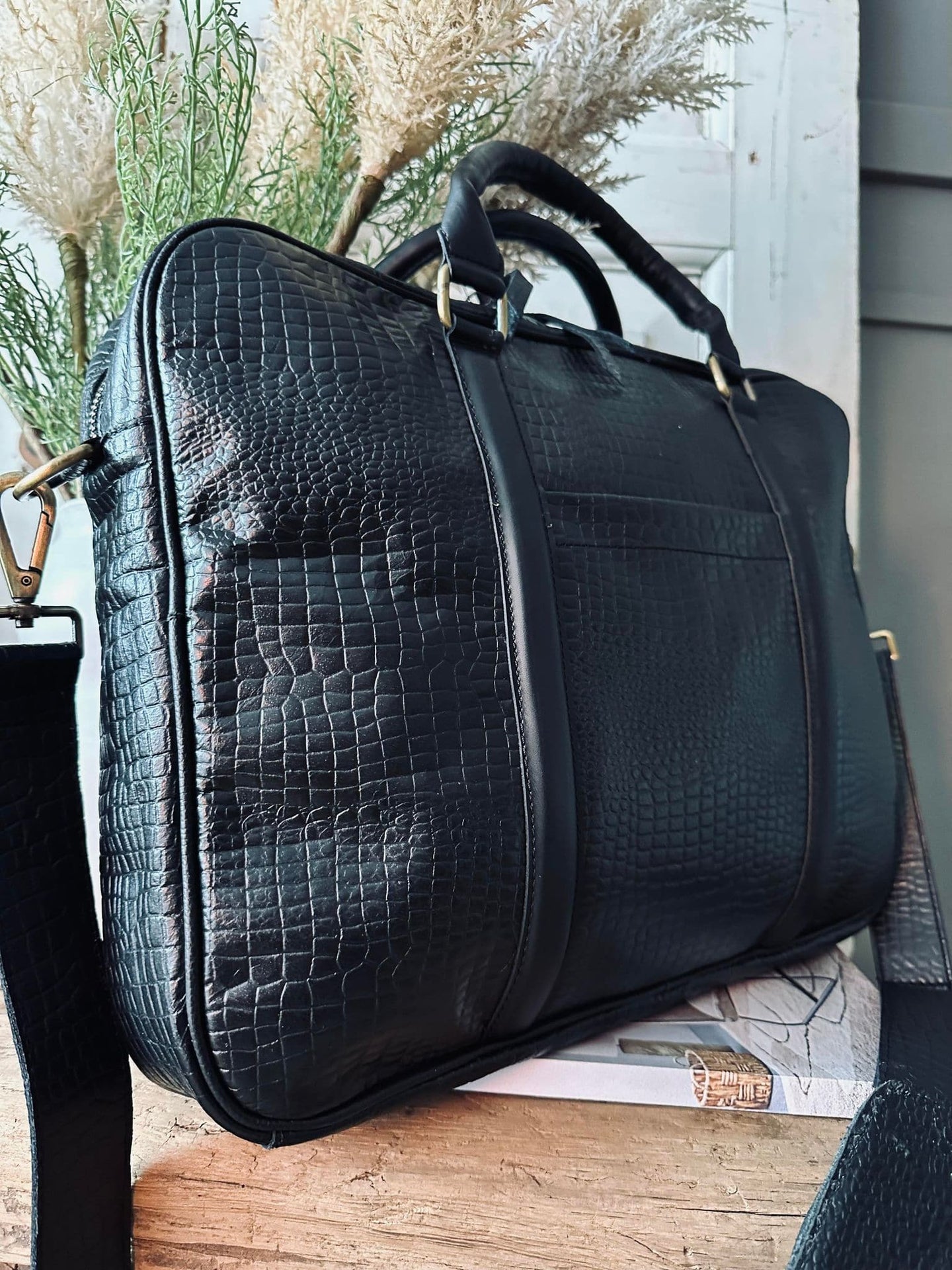 Computertake Croco Black leather - VIAMAJA.DK