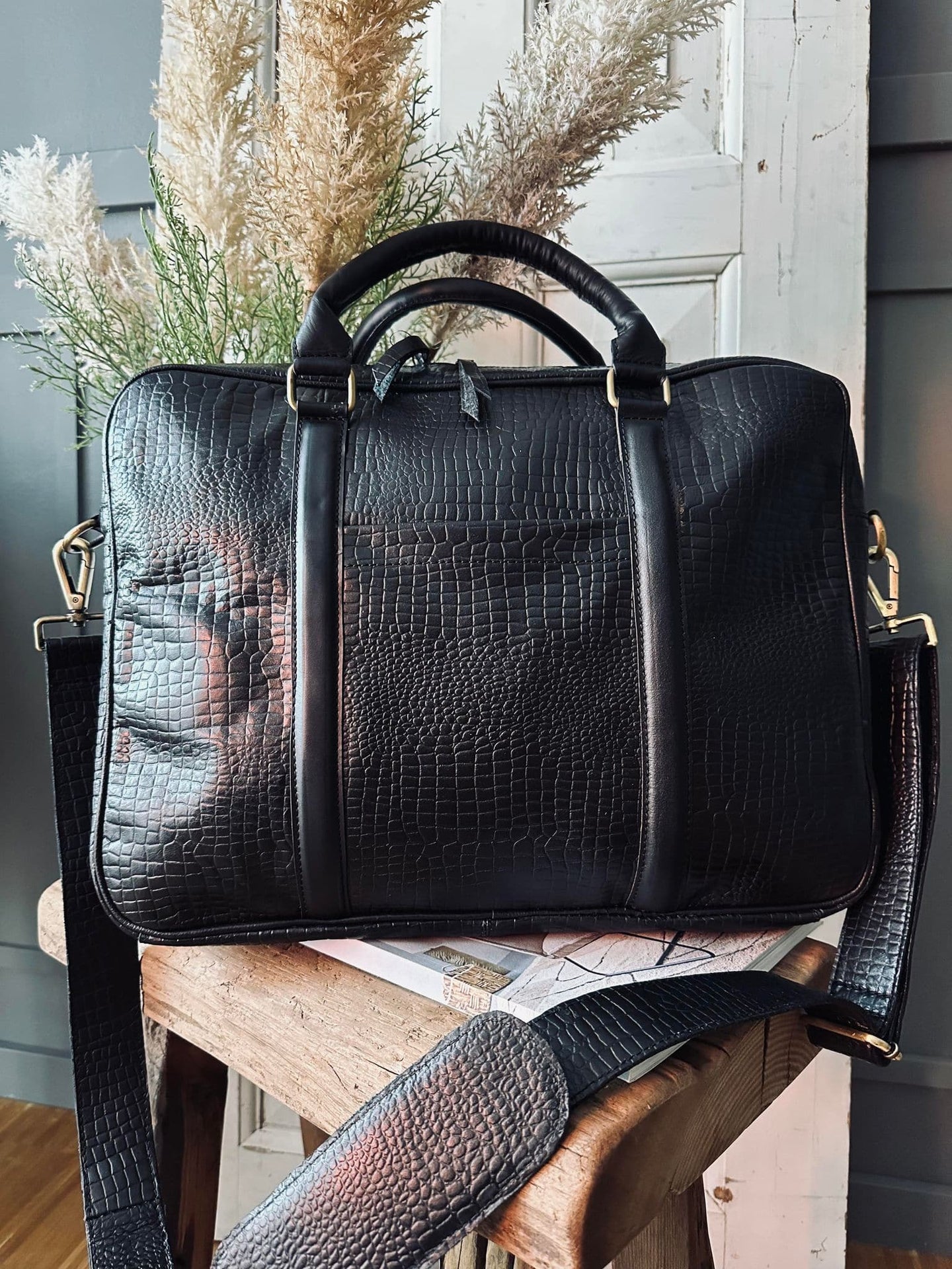 Computertake Croco Black leather - VIAMAJA.DK