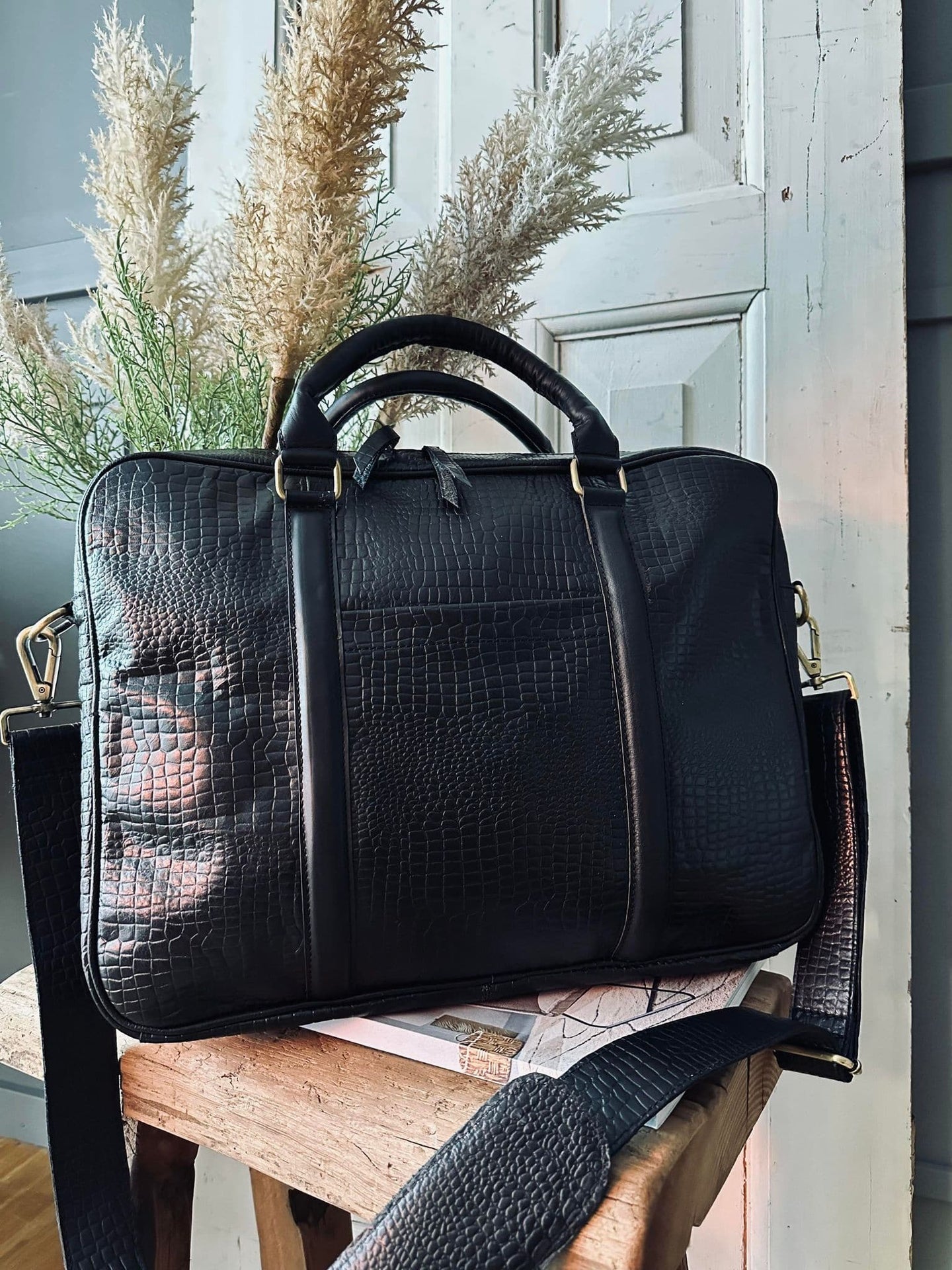 Computertake Croco Black leather - VIAMAJA.DK