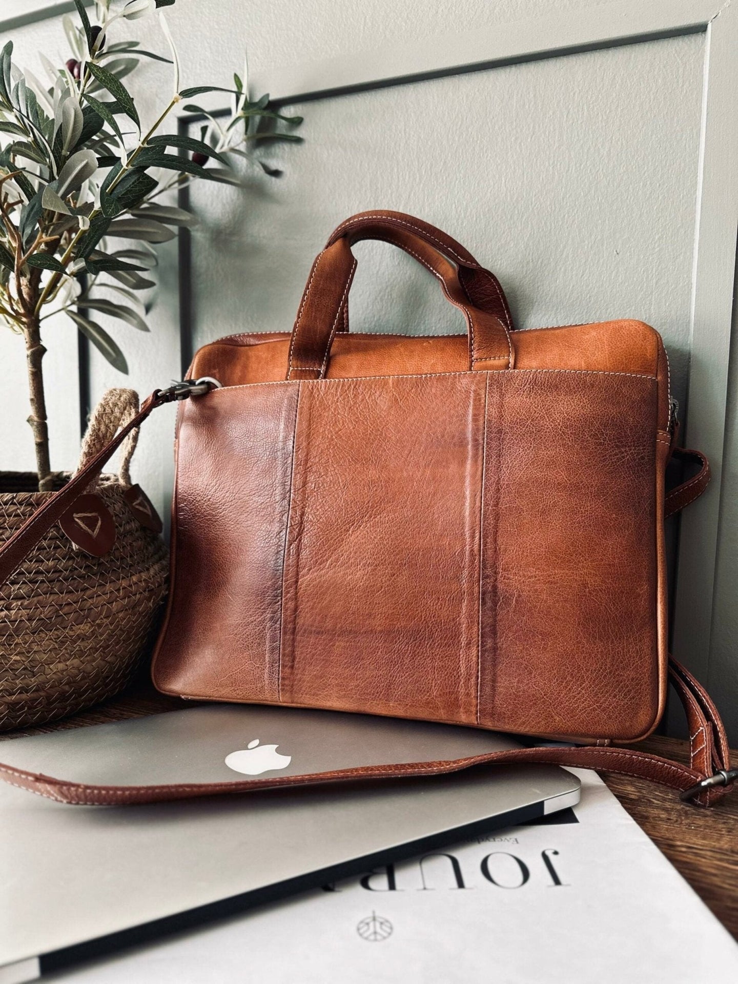 Computertaske SLIM Walnut - VIAMAJA.DK