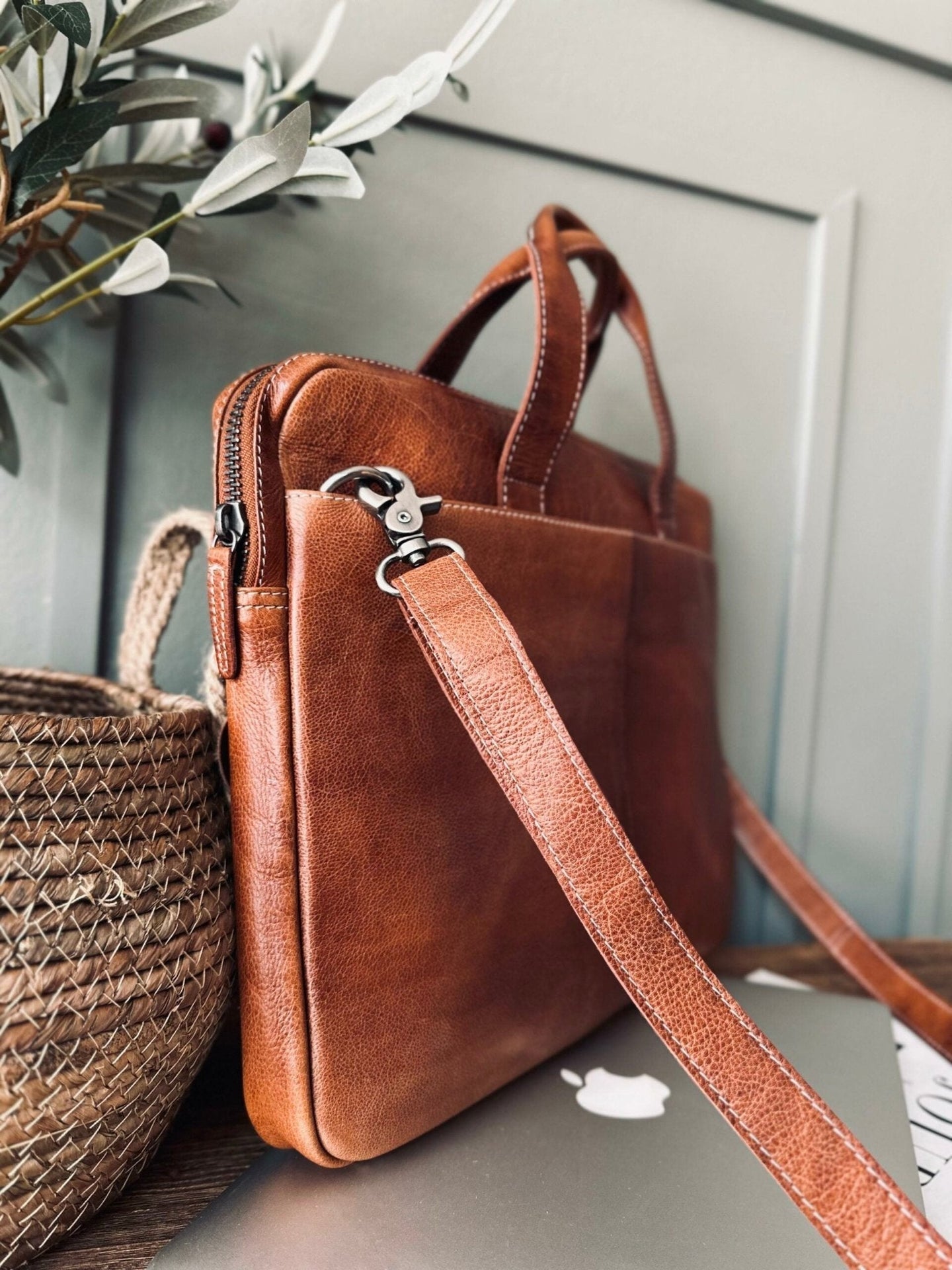 Computertaske SLIM Walnut - VIAMAJA.DK
