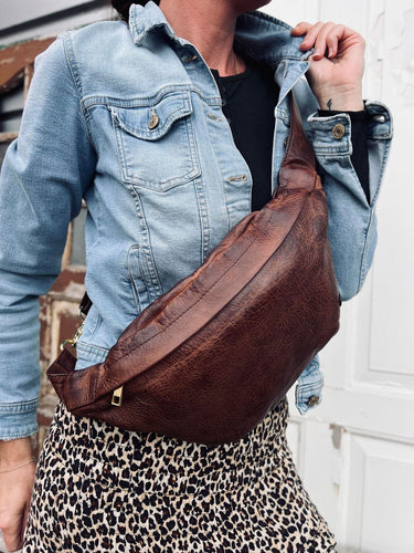 Cool Buffy Bumbag i smørblødt læder - Brandy - VIAMAJA.DK