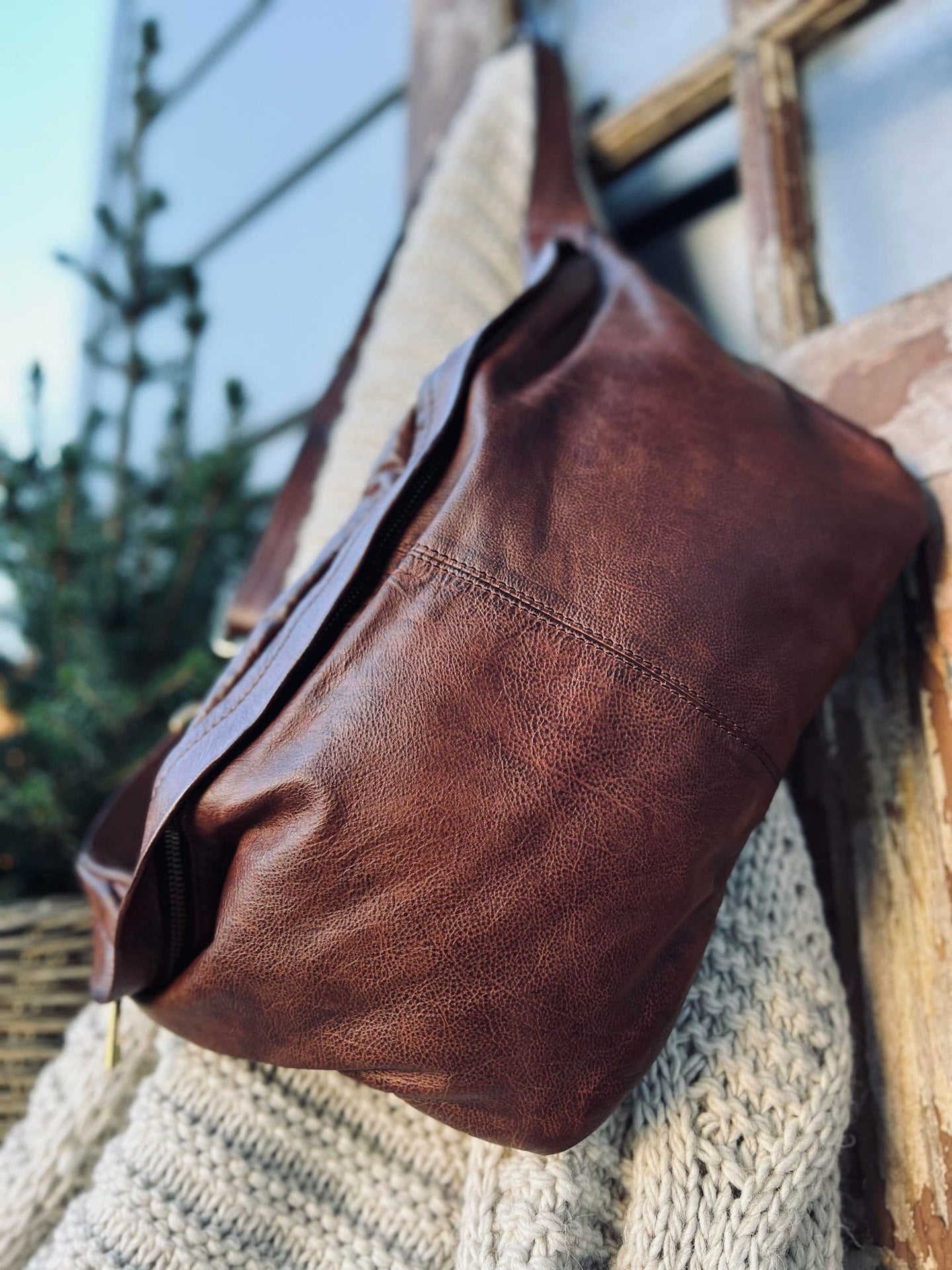 Cool Buffy XL Bumbag i smørblødt læder - Brandy - VIAMAJA.DK