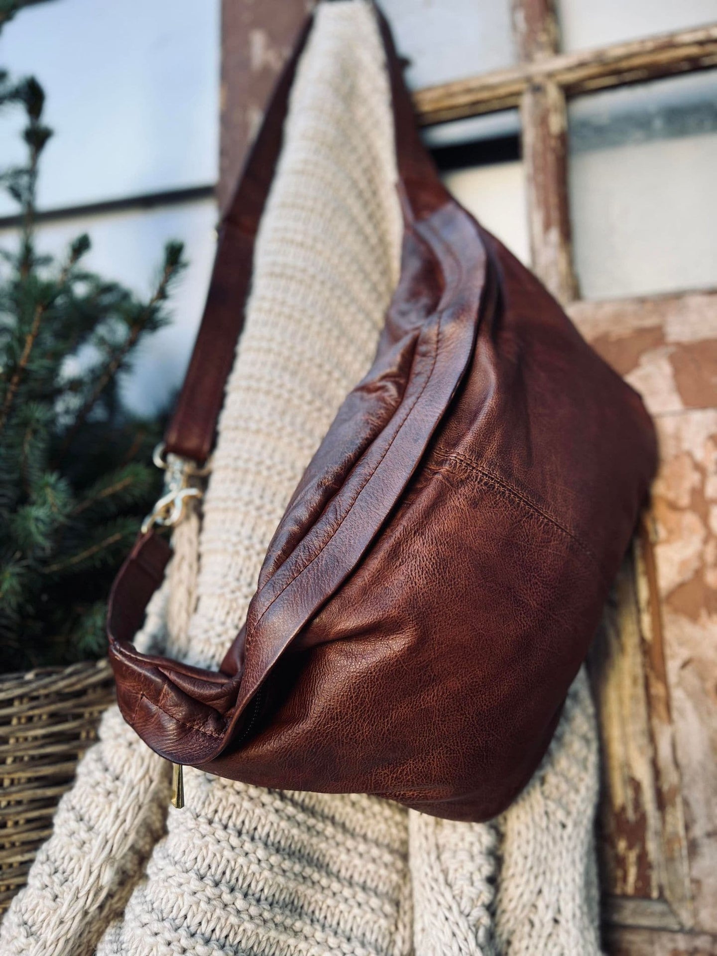 Cool Buffy XL Bumbag i smørblødt læder - Brandy - VIAMAJA.DK