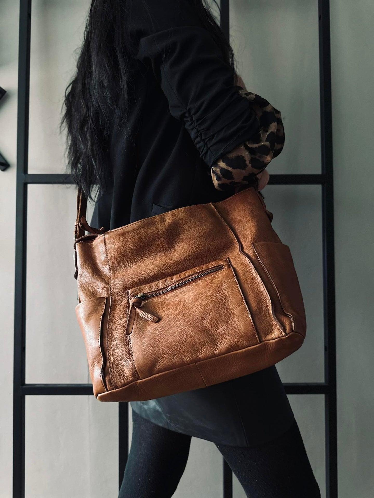 Crossbody Raw Boheme XL – Cognac - VIAMAJA.DK