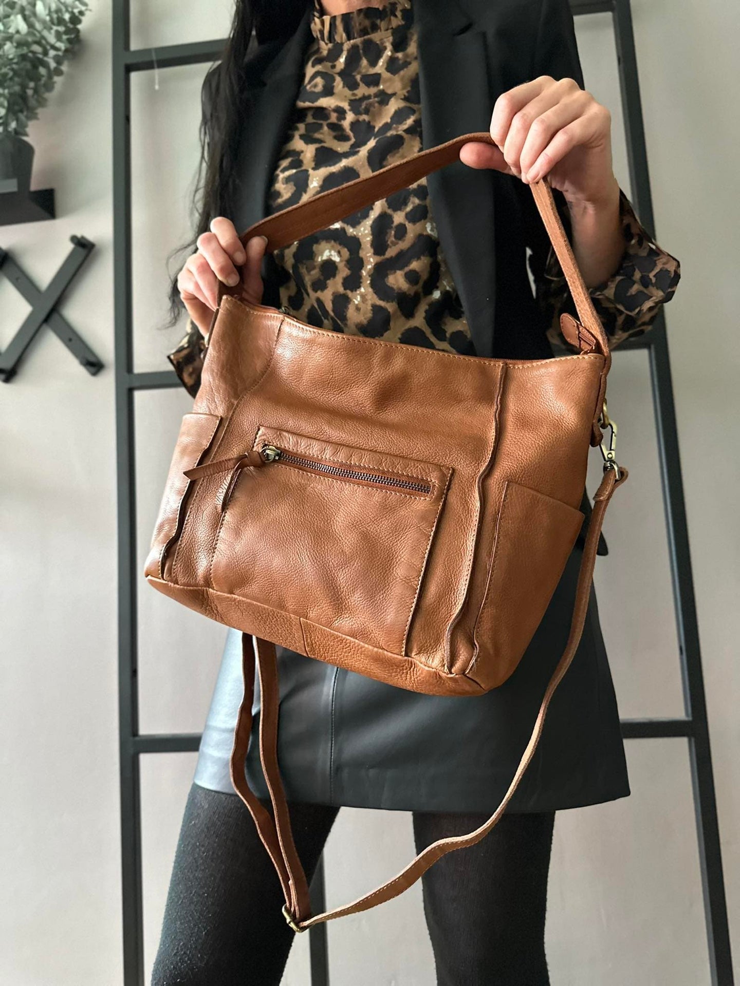 Crossbody Raw Boheme XL – Cognac - VIAMAJA.DK