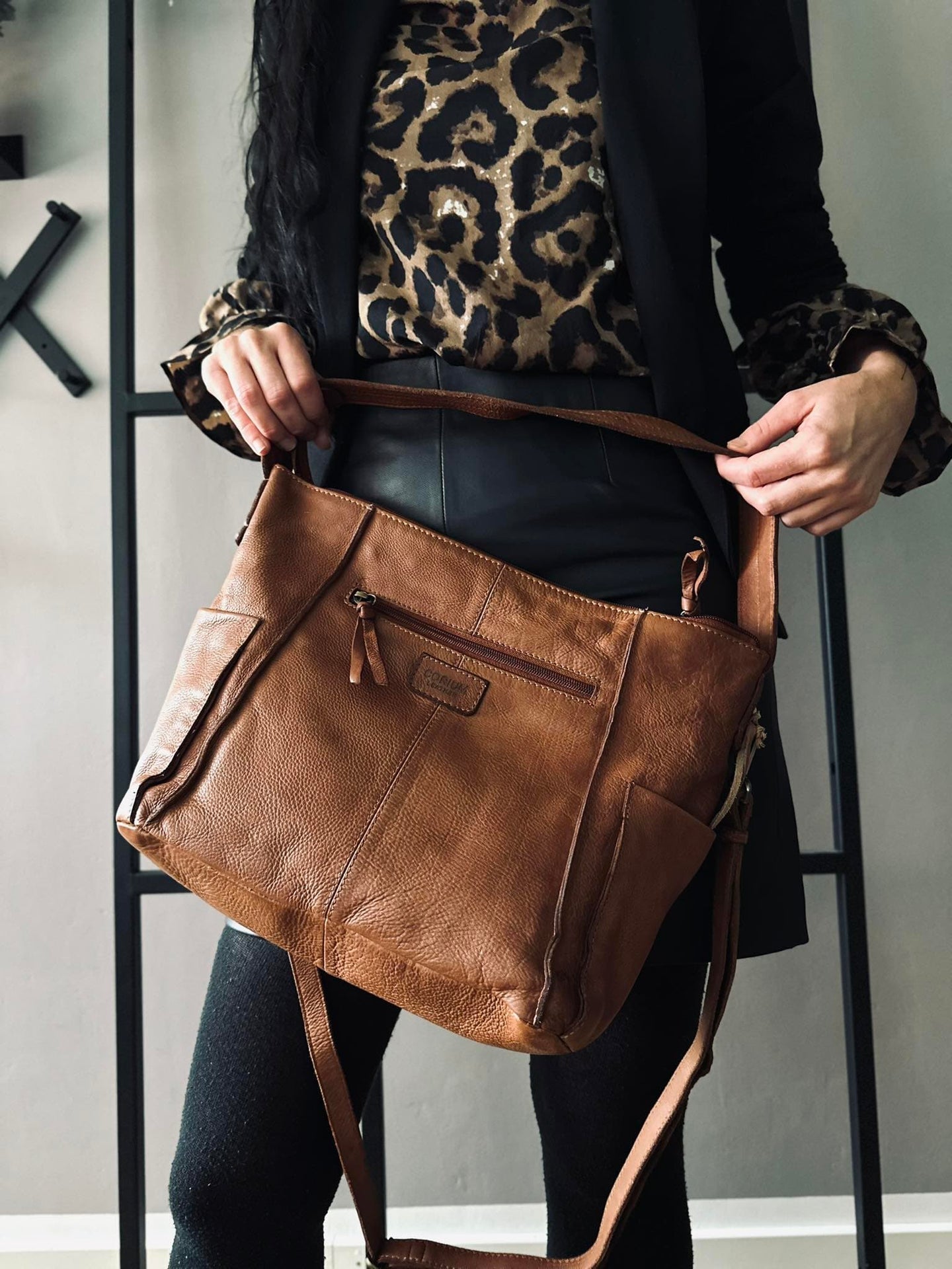 Crossbody Raw Boheme XL – Cognac - VIAMAJA.DK