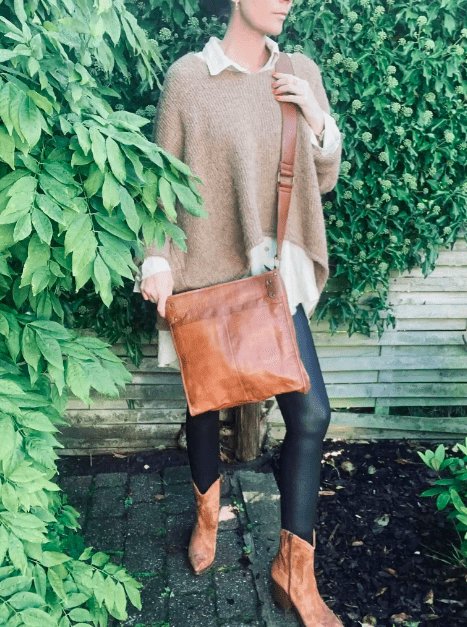 Crossbody XL DORA walnut - VIAMAJA.DK