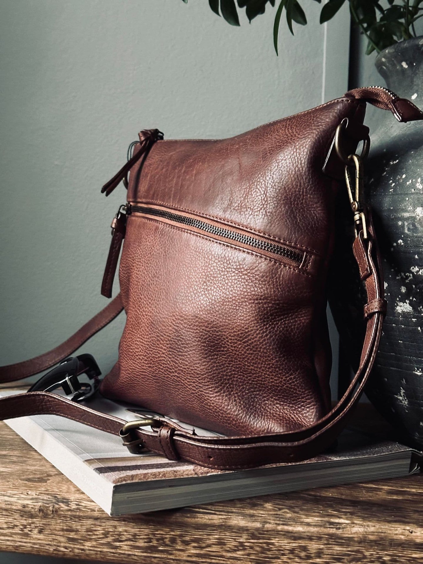 Crossover Annie Dark cognac - Washed cow - VIAMAJA.DK