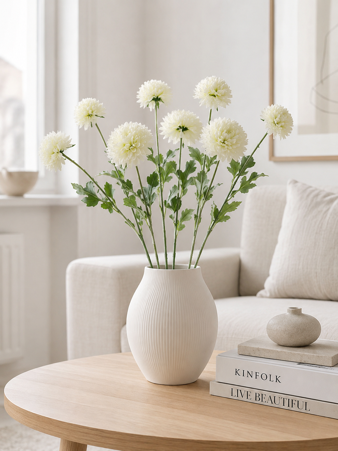 Prydlökstjälk 60 cm - Vit