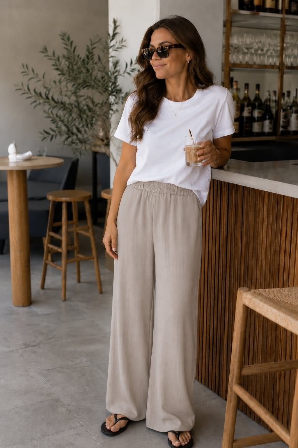 Byxor Trine Dark beige