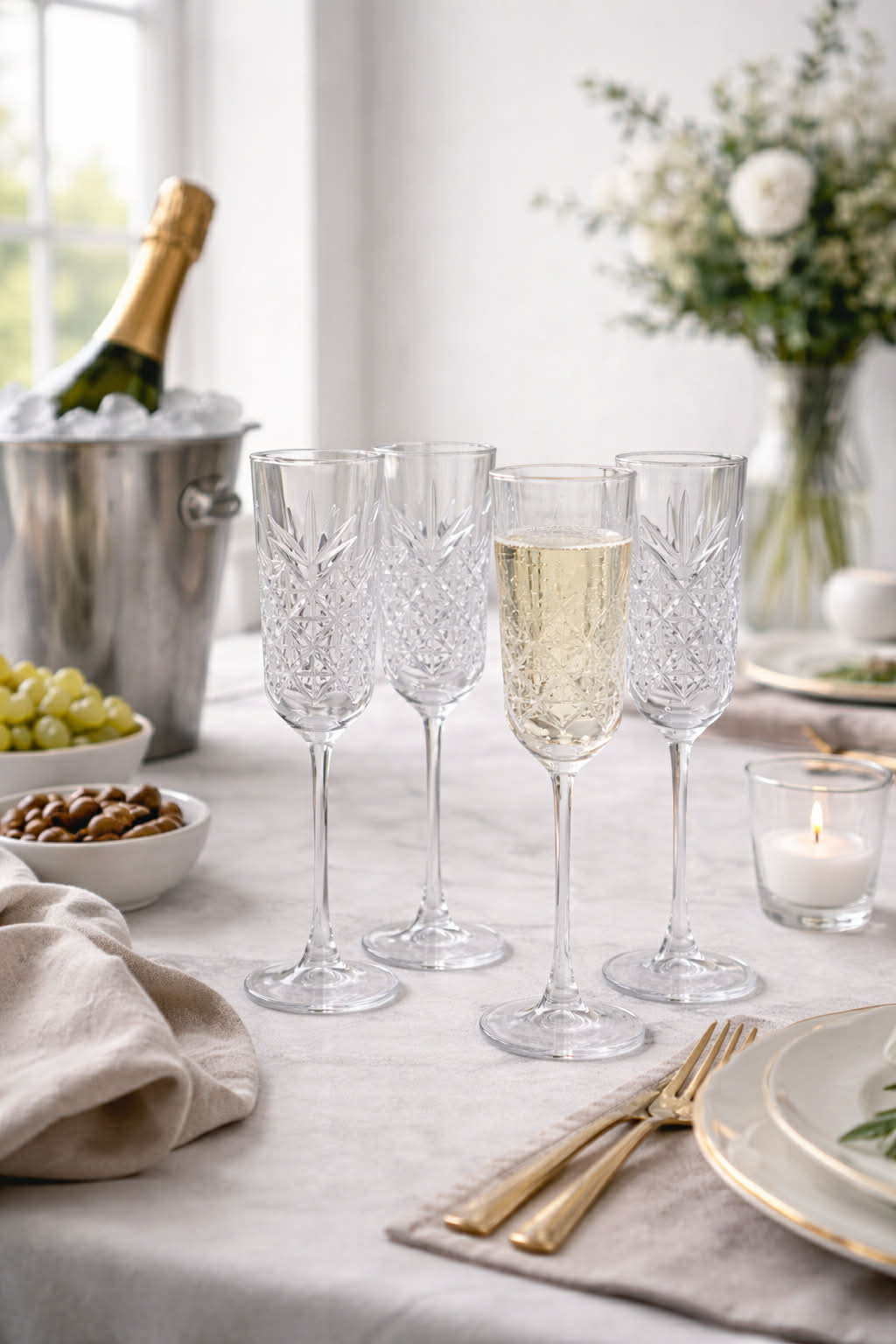 Champagneglas - 4 st