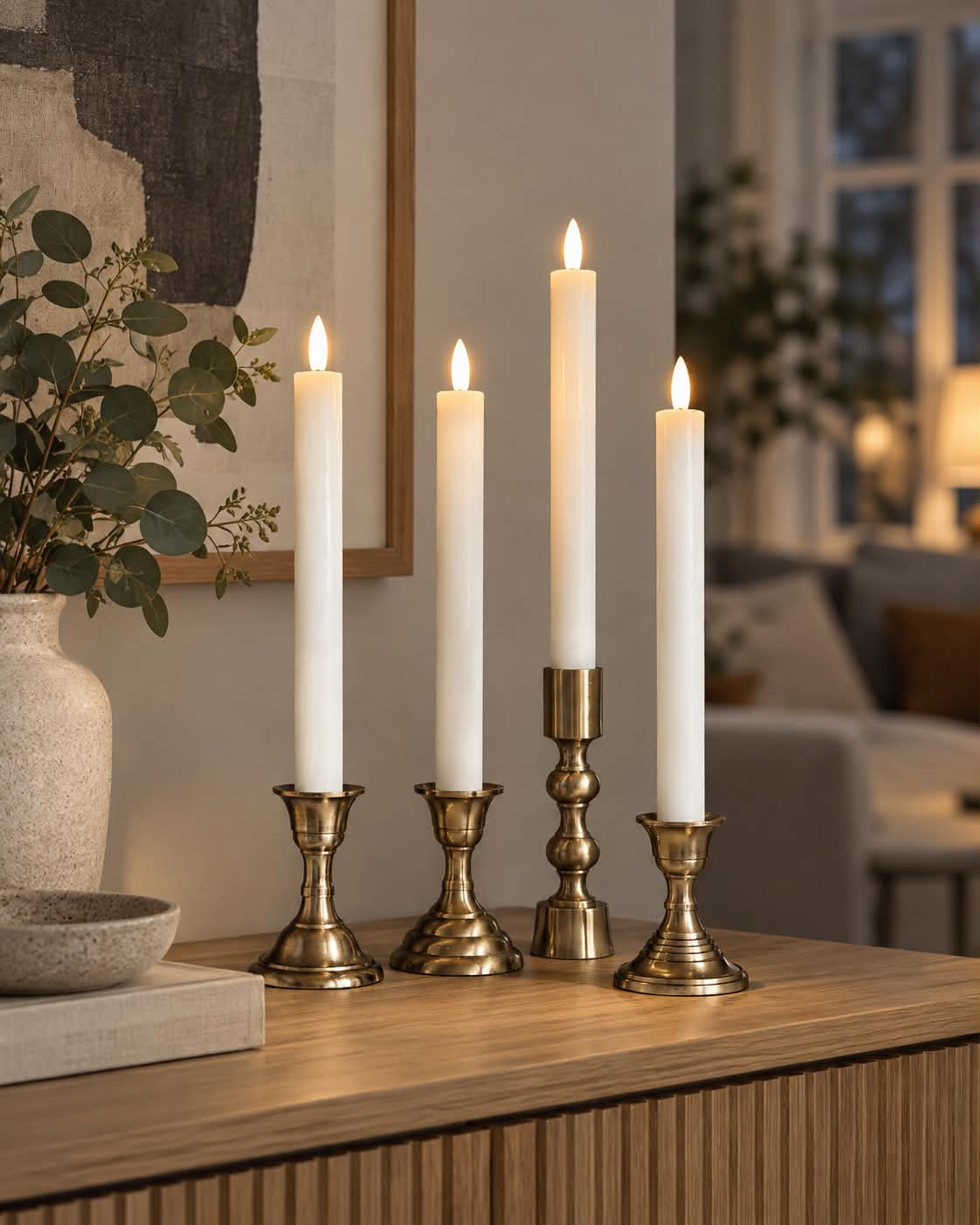 LED-stakljus 4 st - Vit
